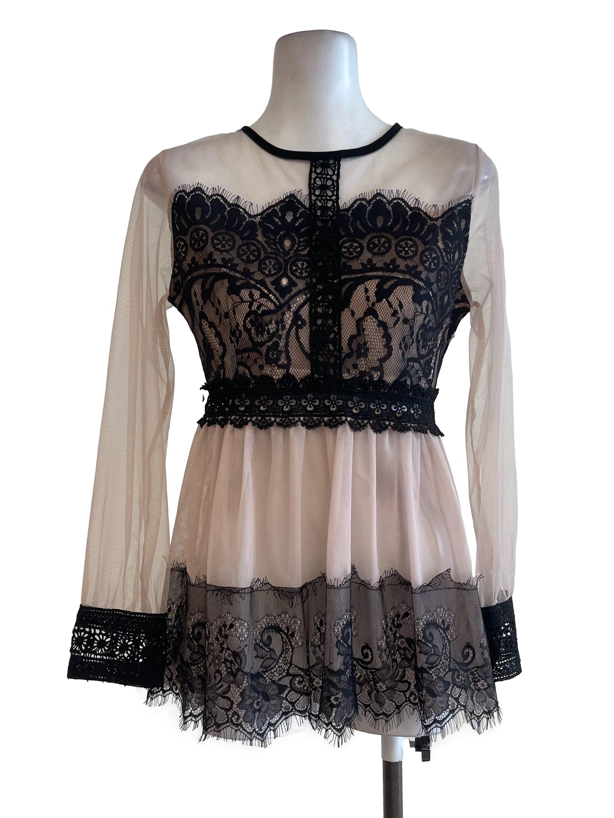 Black Lacey Sheer Top