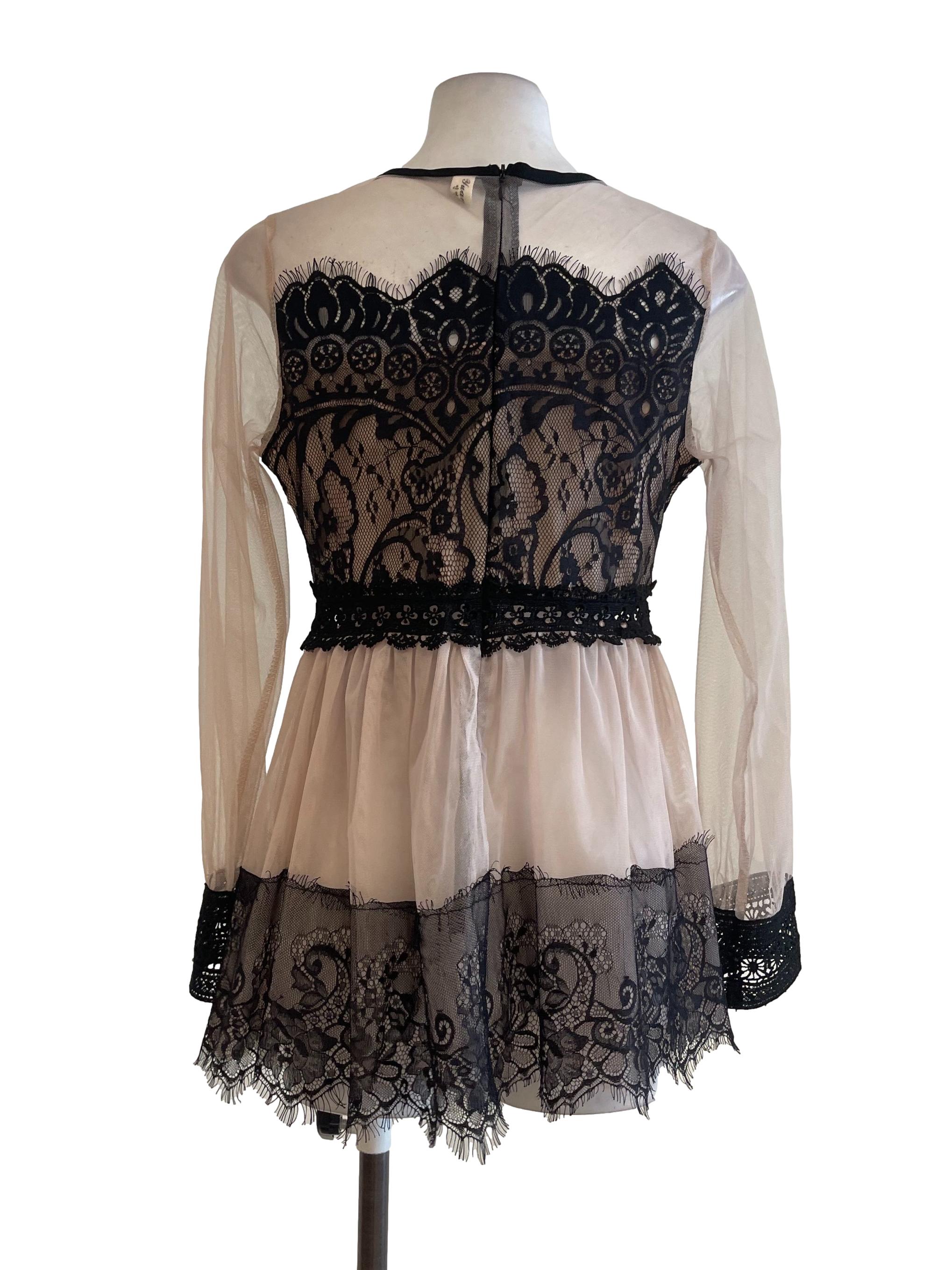 Black Lacey Sheer Top