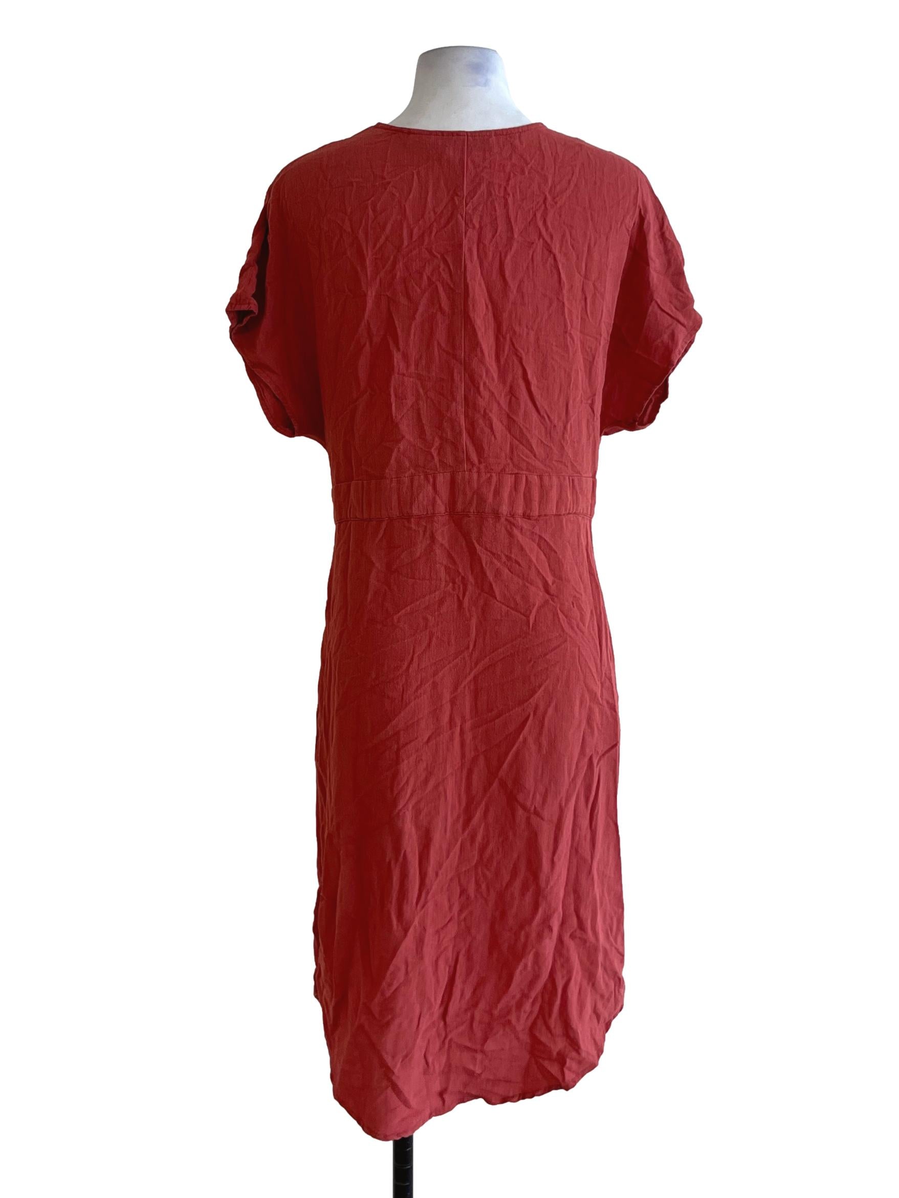 Strawberry Pink V-Neckline Empire Dress