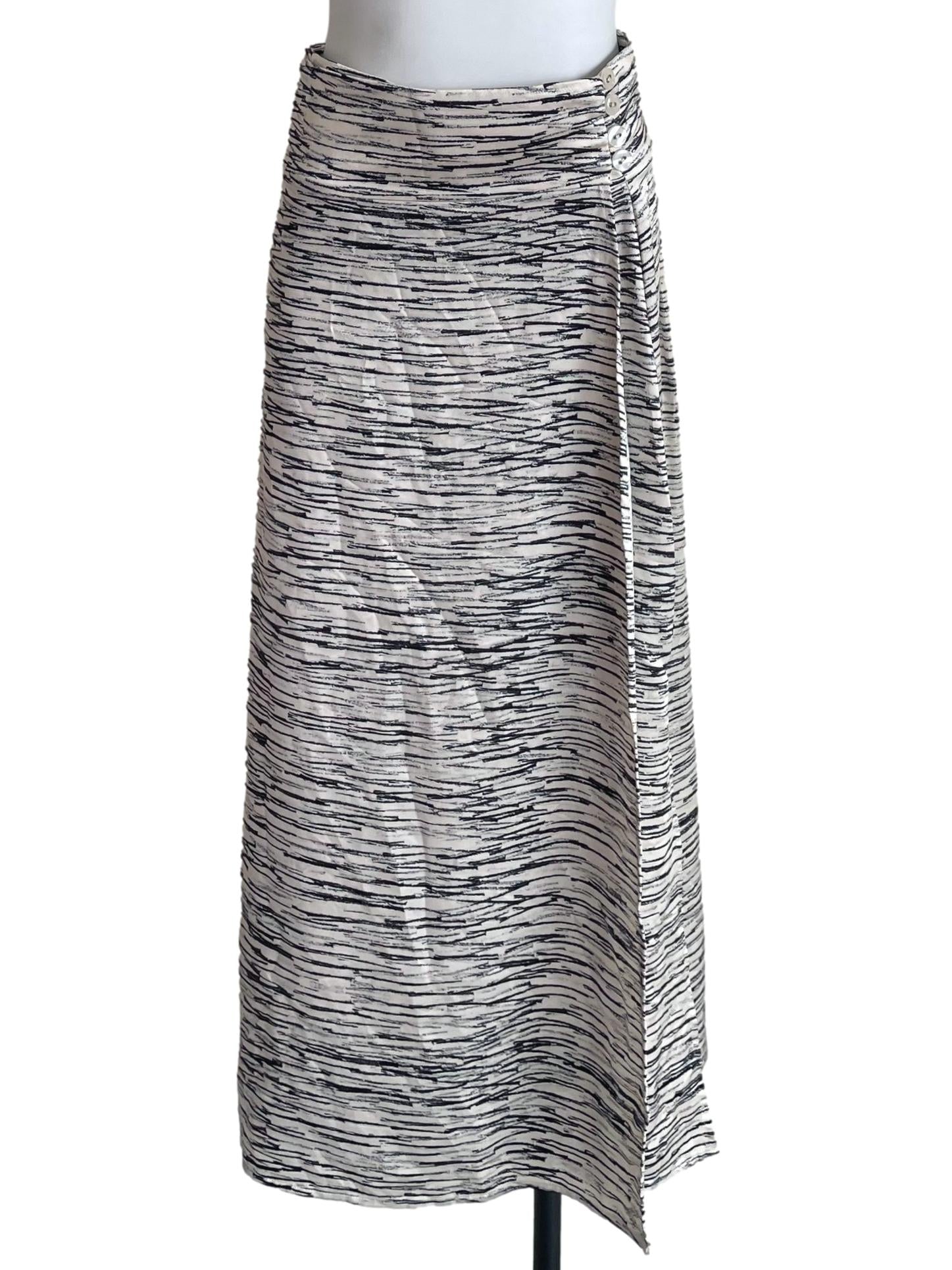 Alabaster White Printed Wrap Skirt