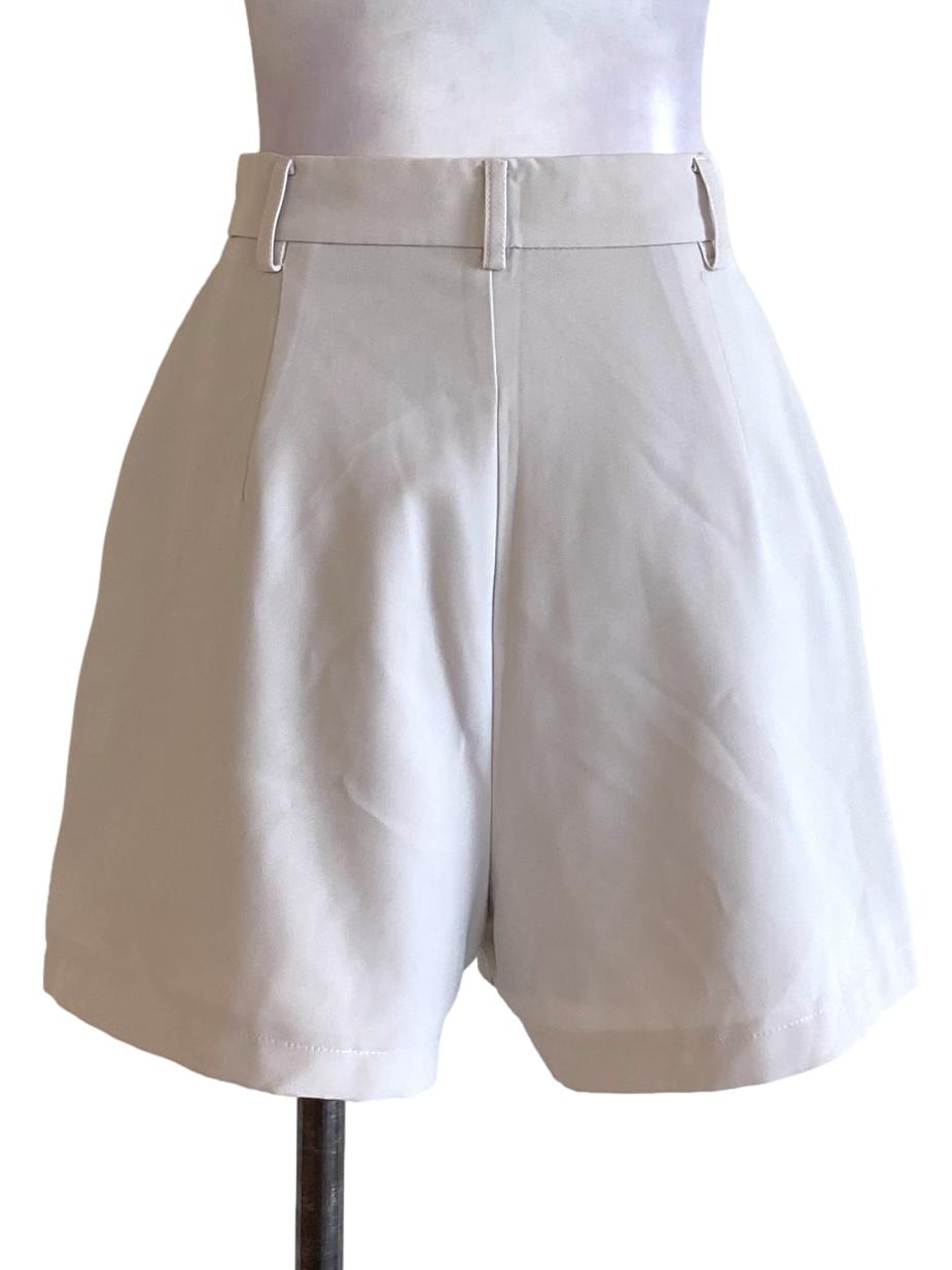 Light Beige Brown Loose High Waisted Shorts