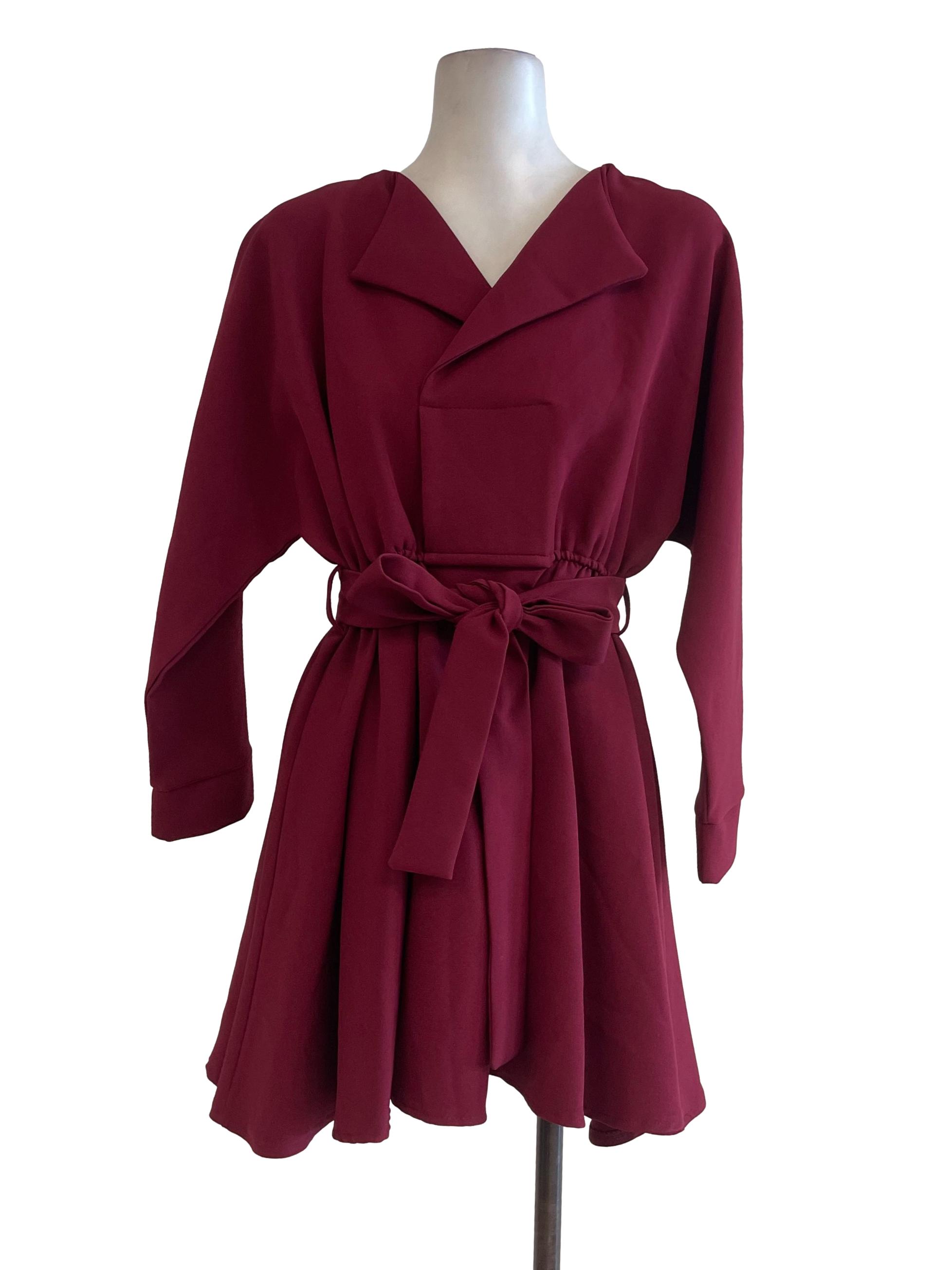 Maroon Plain Baggy Dress