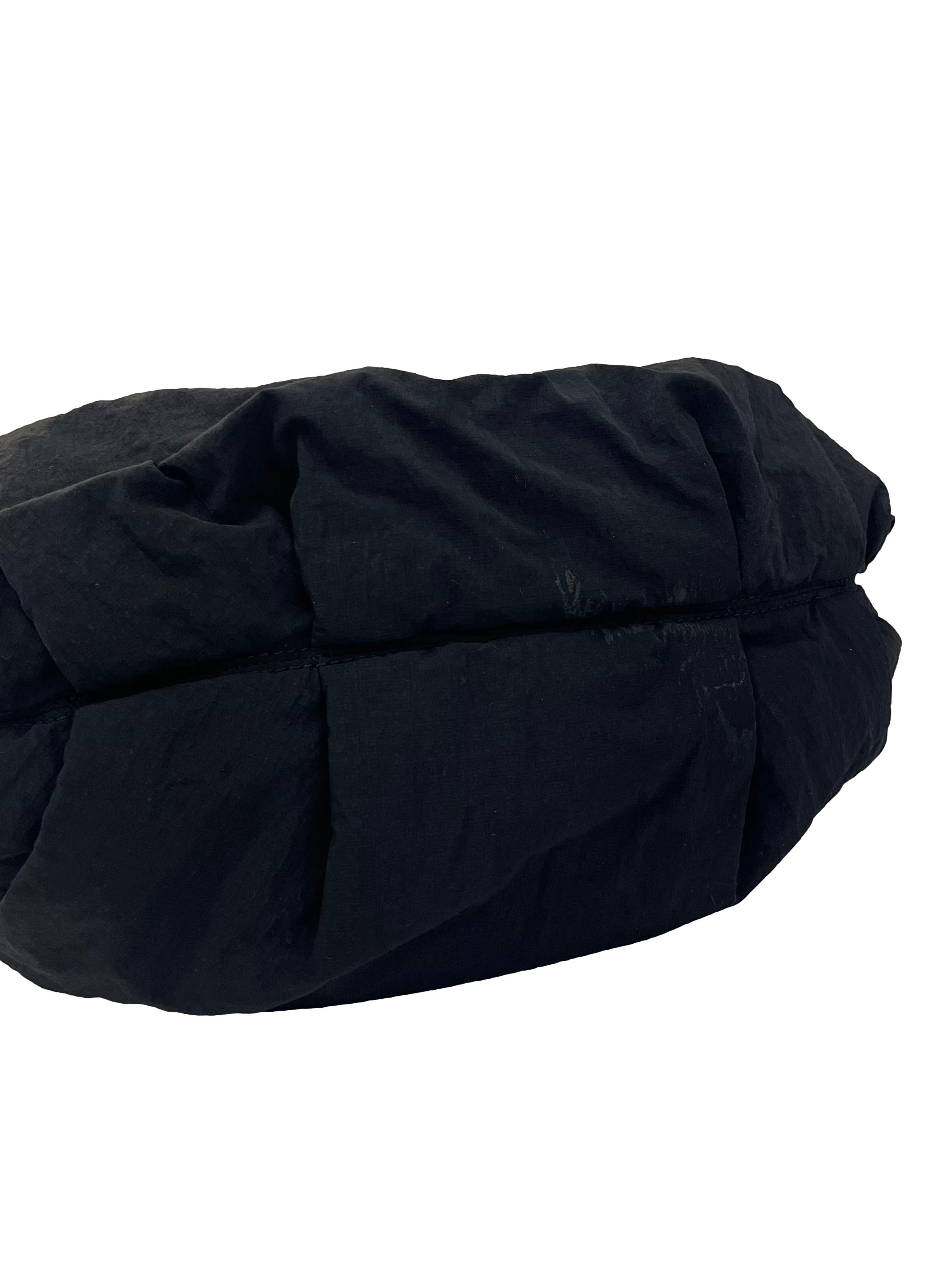 Black Aspen Ruched Hobo Bag