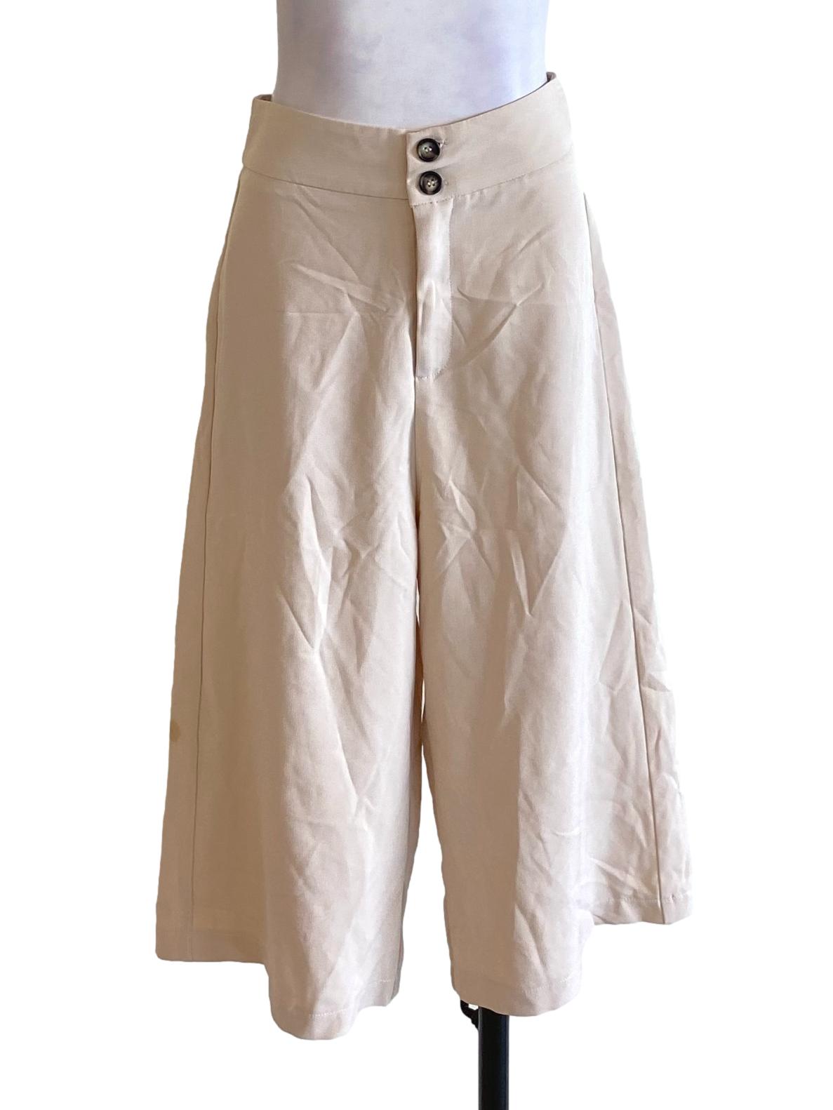 Beige Brown Cropped Loose Pants