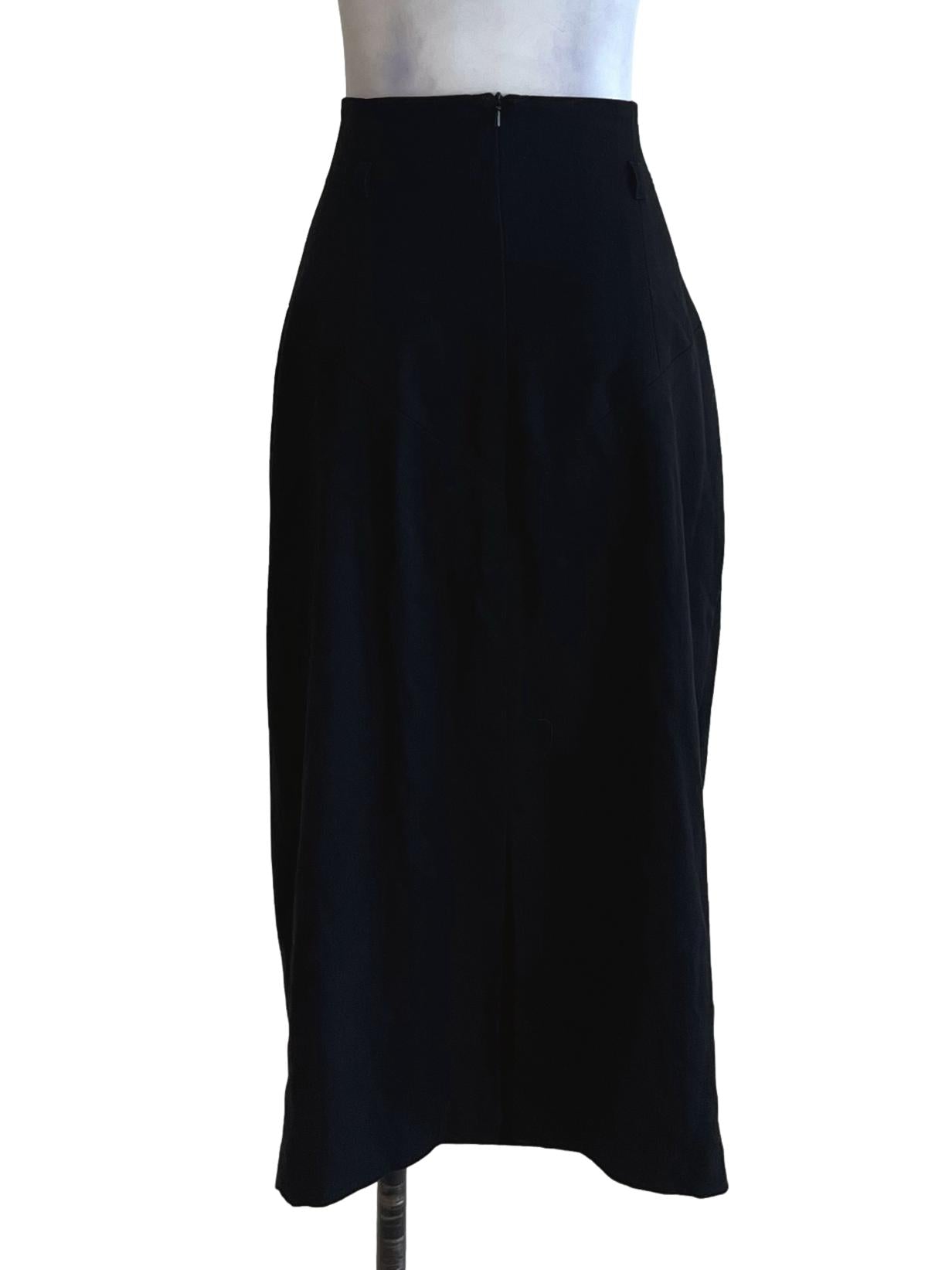 Black High-Waisted A-Line Skirt