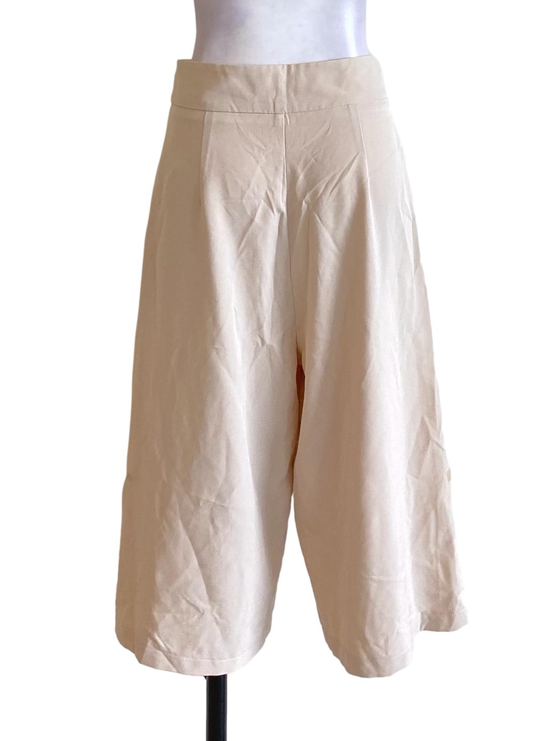 Beige Brown Cropped Loose Pants