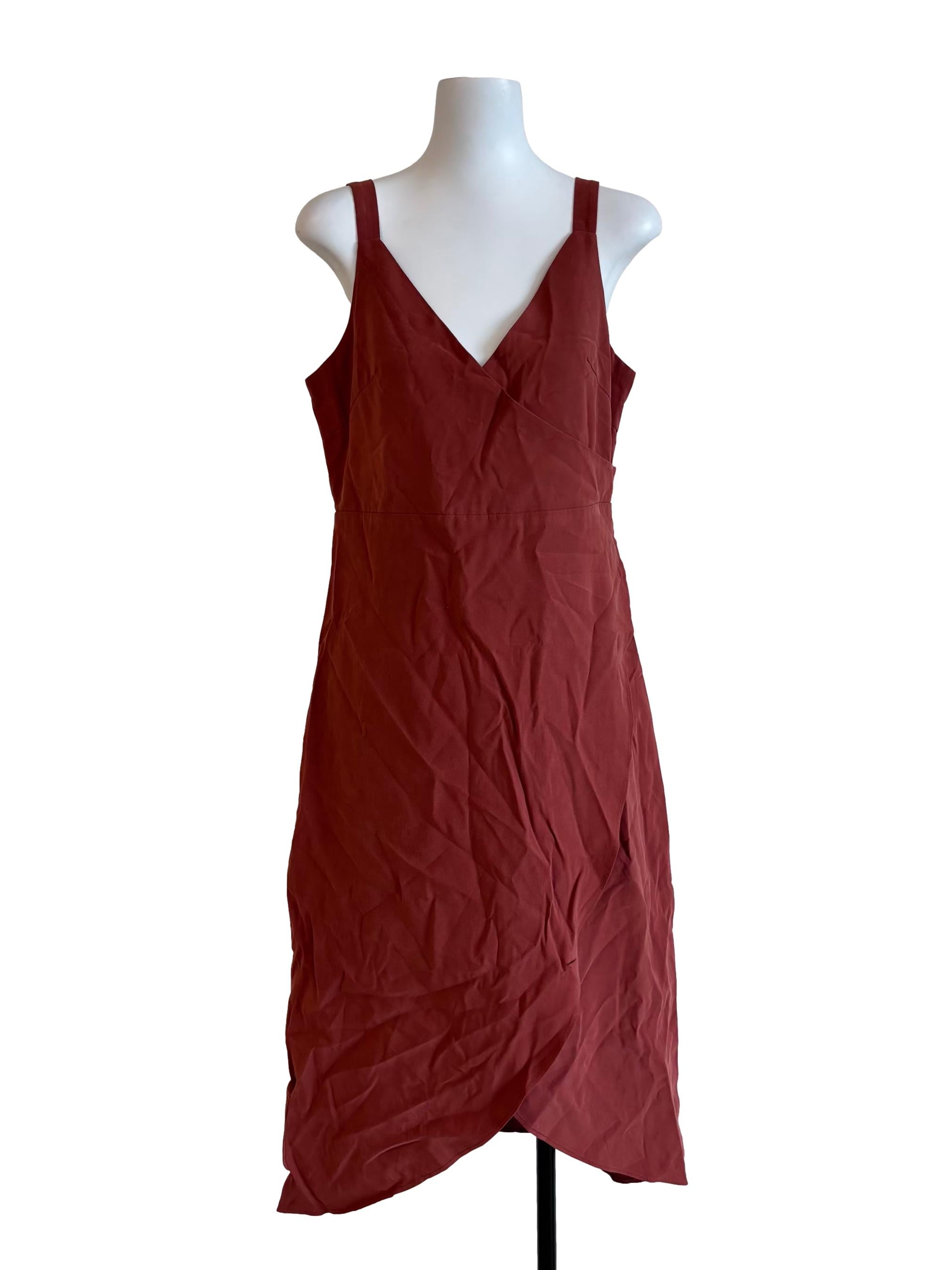 Brick Red Sleeveless Dress
