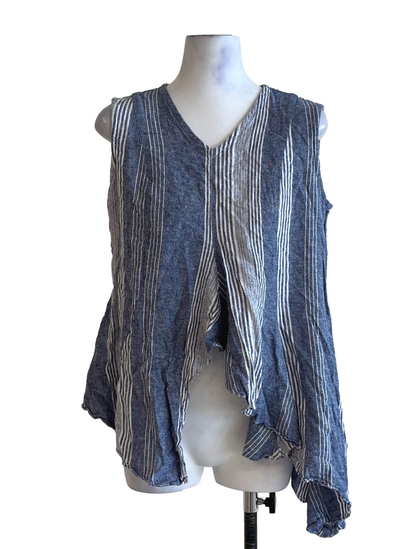 Blue Bengal Stripe Sleeveless Top