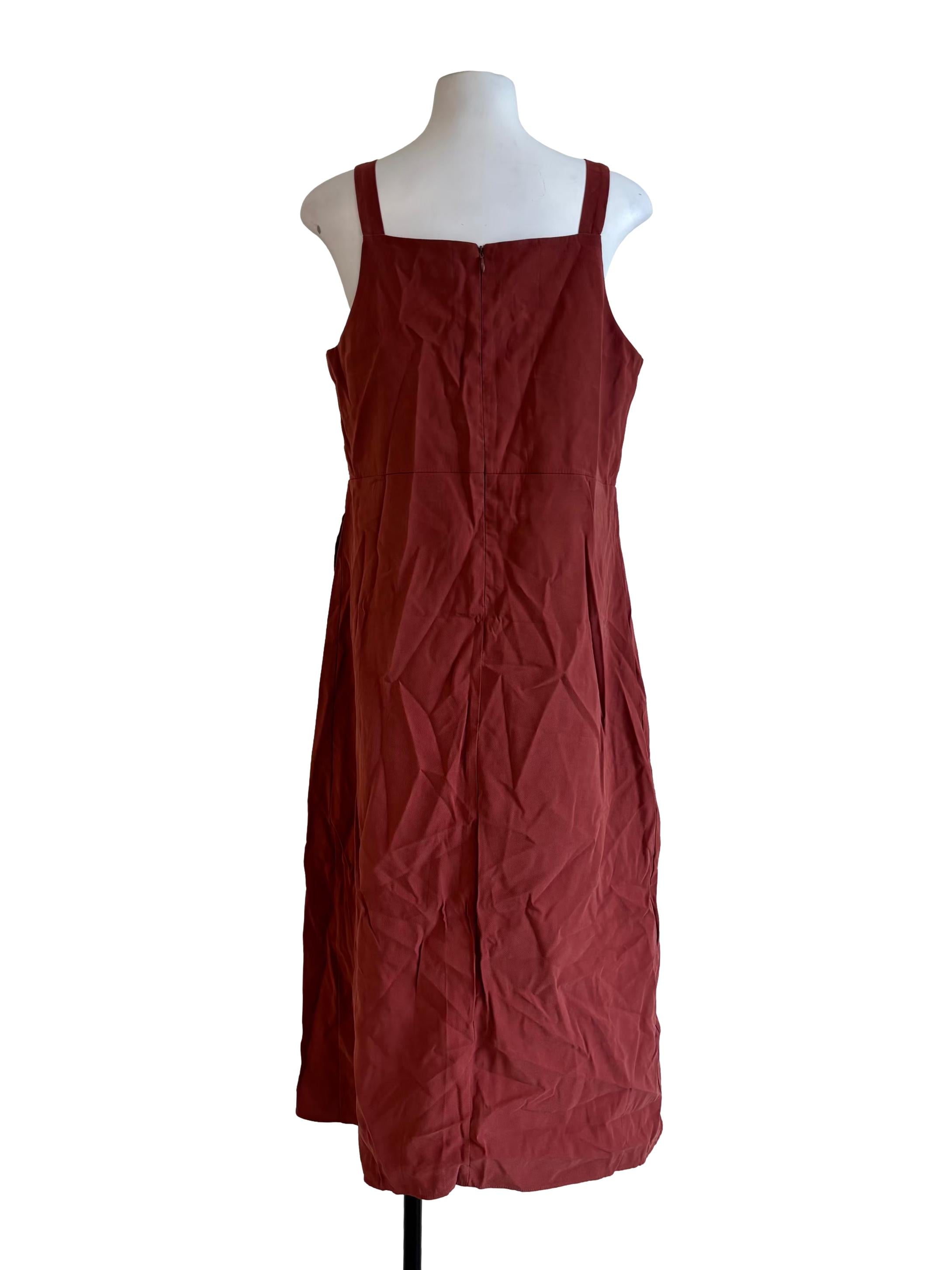 Brick Red Sleeveless Dress
