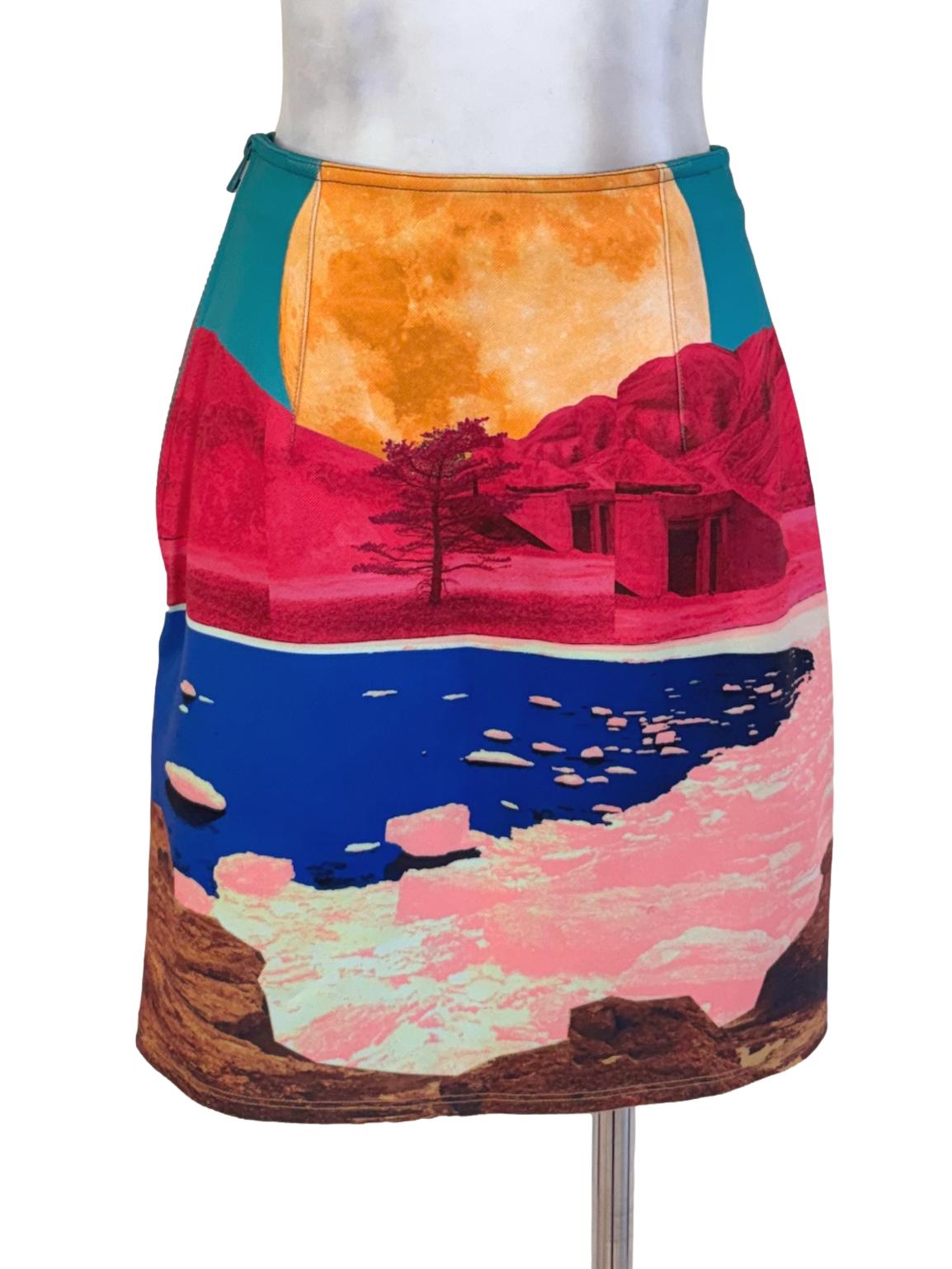 Graphic Scuba Neoprene Tube Mini Skirt