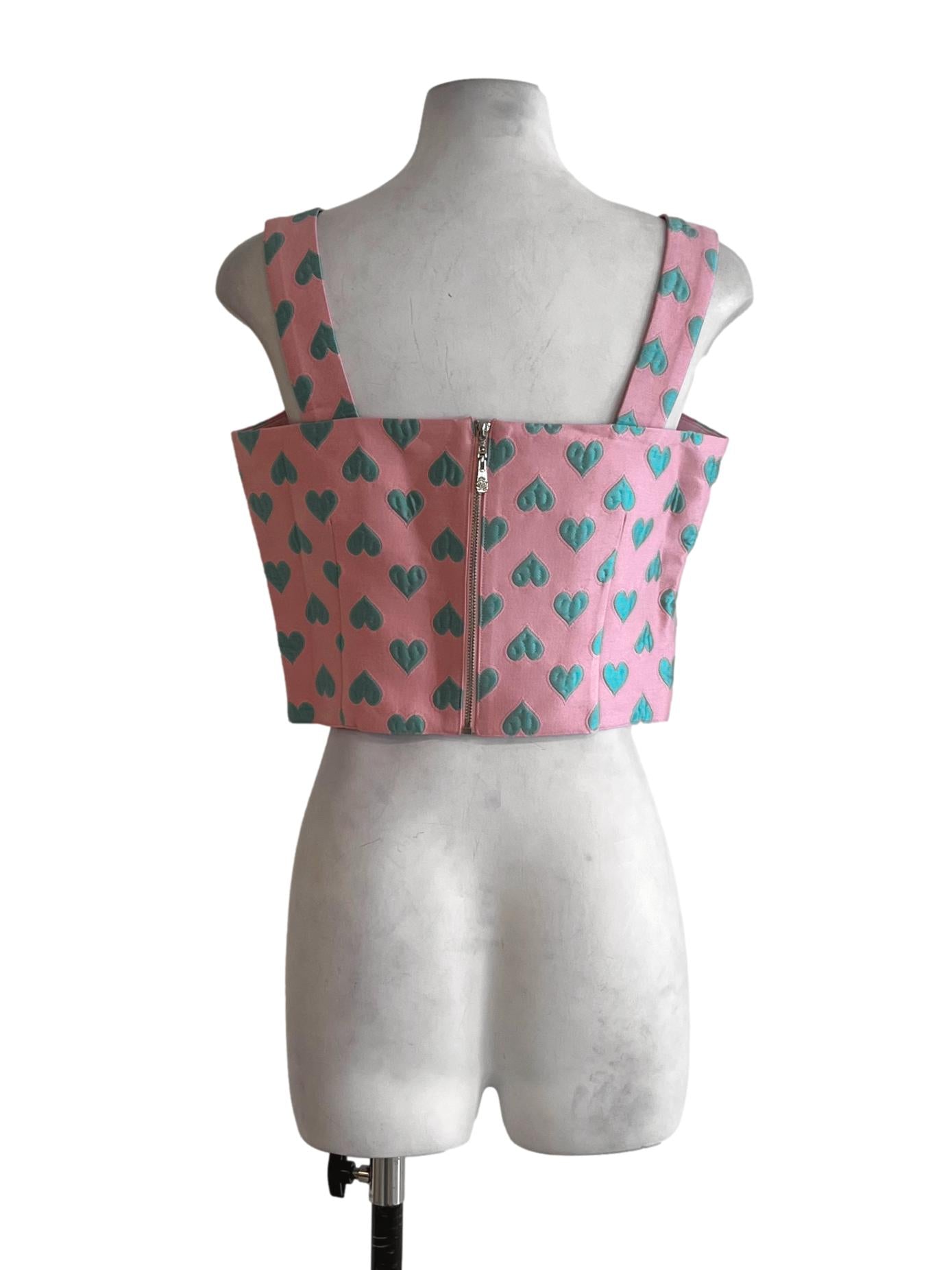 Rose Pink Square Neckline Cropped Sleeveless Top