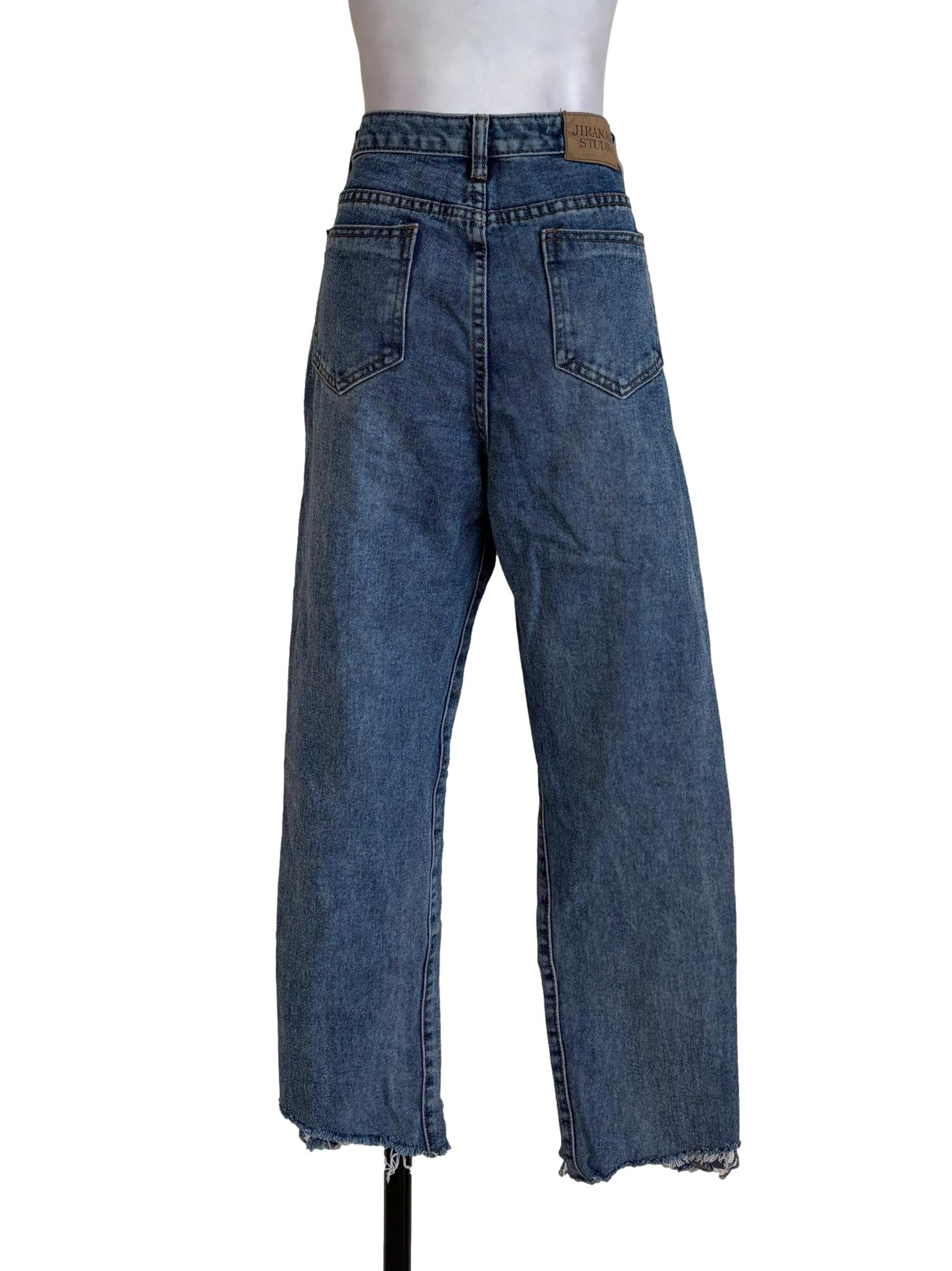 Acid Washed Blue Pegged Jeans