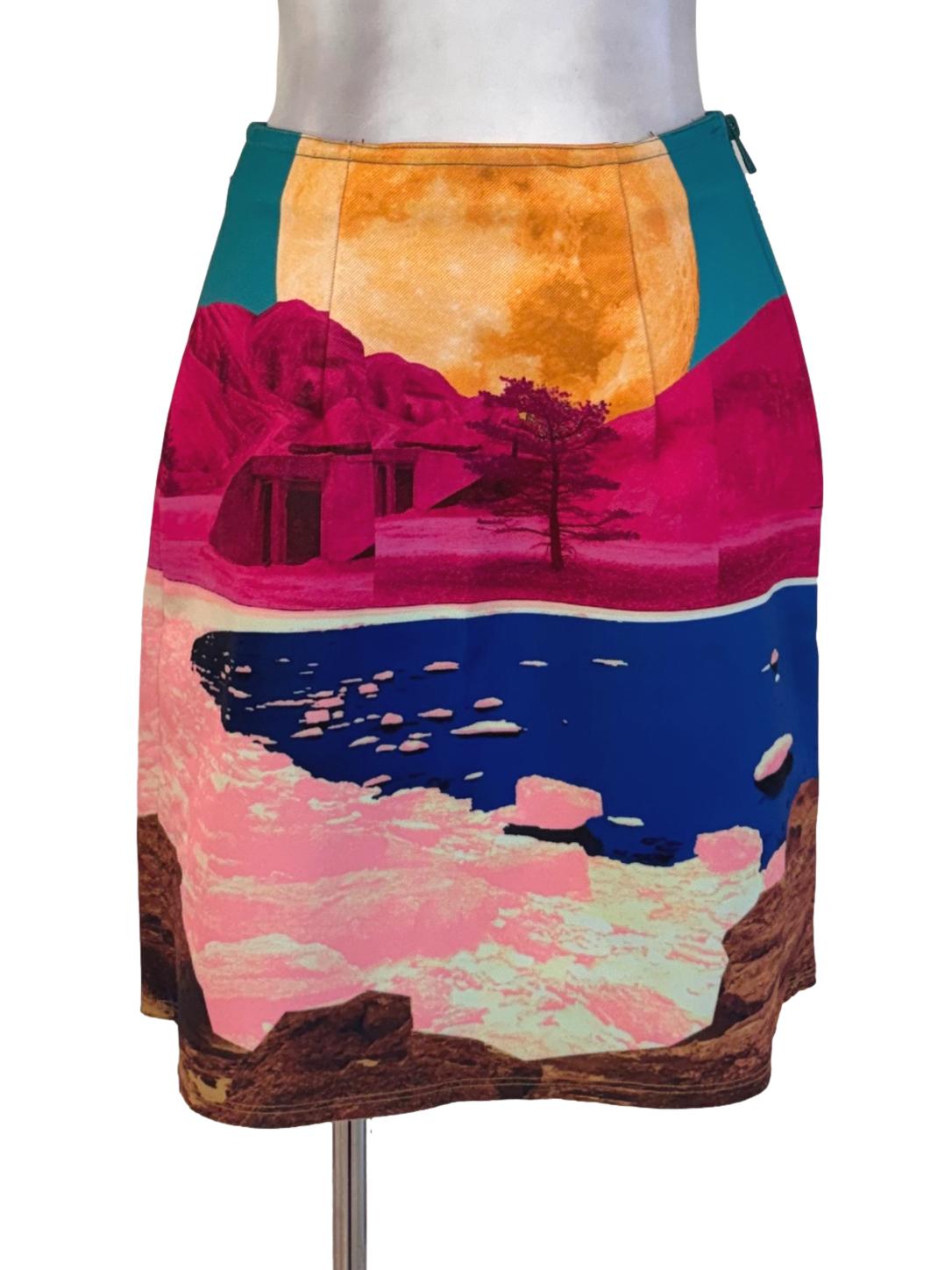 Graphic Scuba Neoprene Tube Mini Skirt
