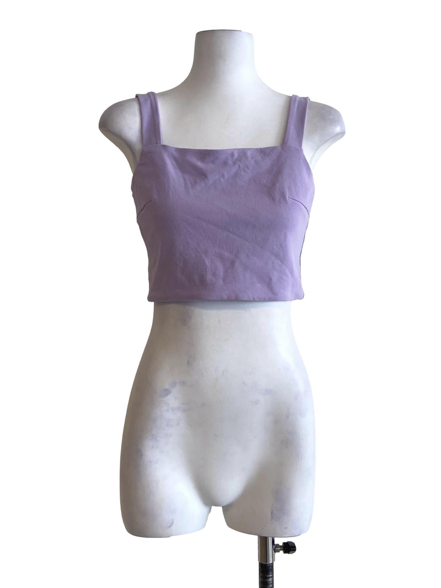 Periwinkle Purple Sleeveless Crop Top