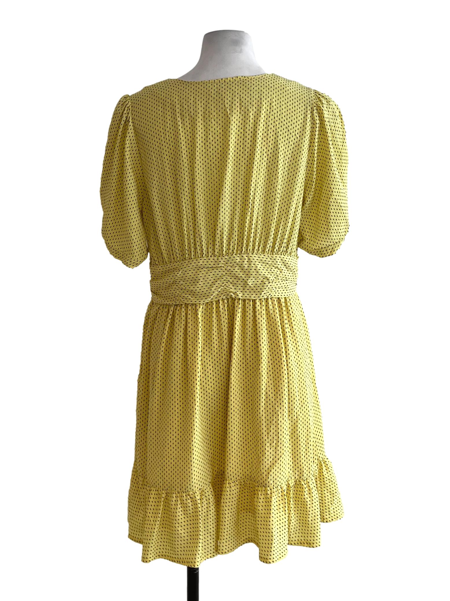 Buttermilk Yellow Polka Dot Empire Dress