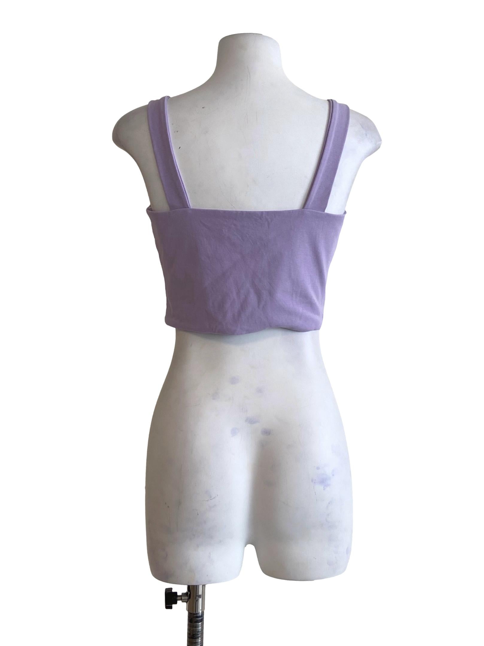 Periwinkle Purple Sleeveless Crop Top