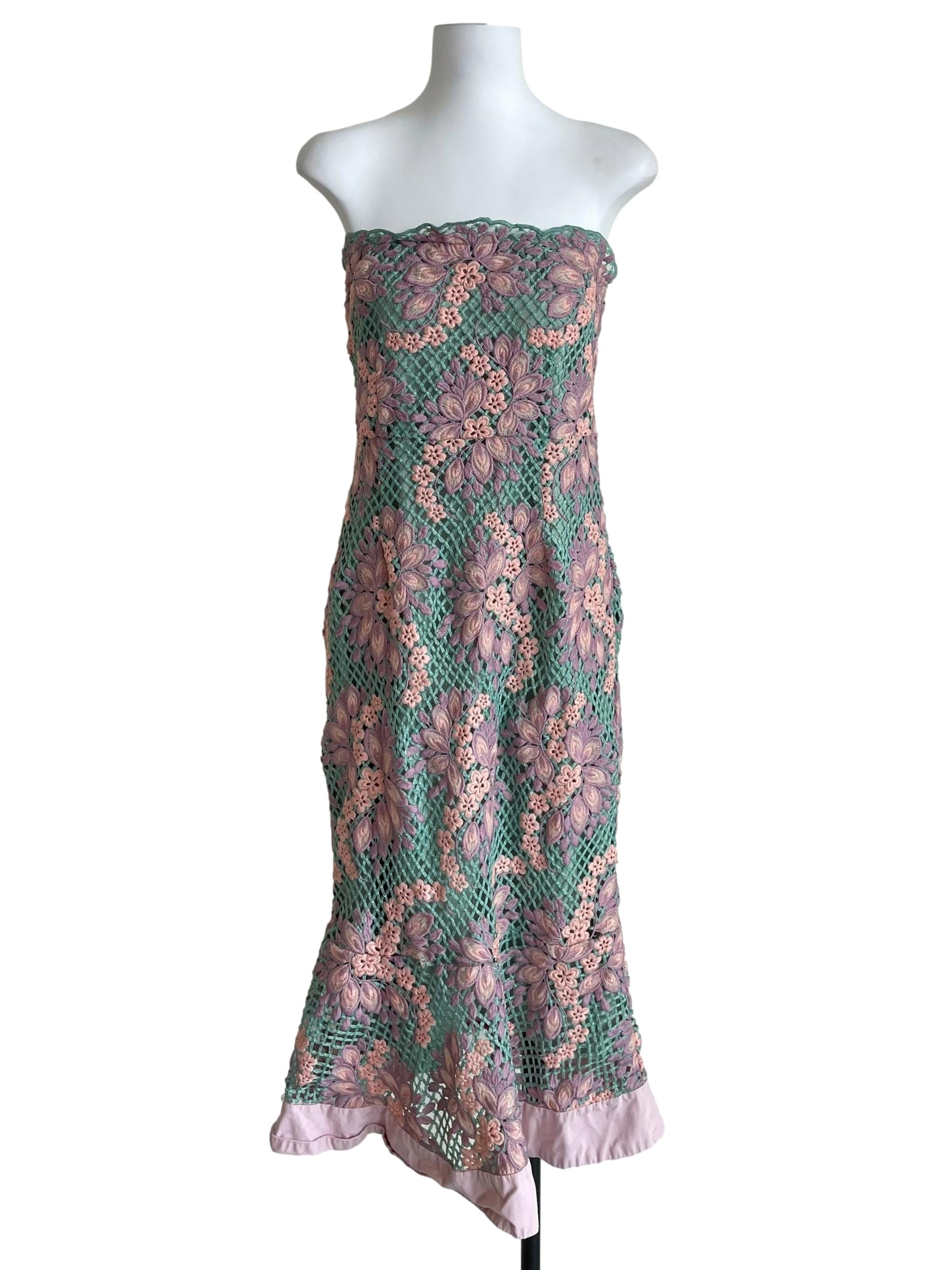Pastel Green Strapless Knit Dress