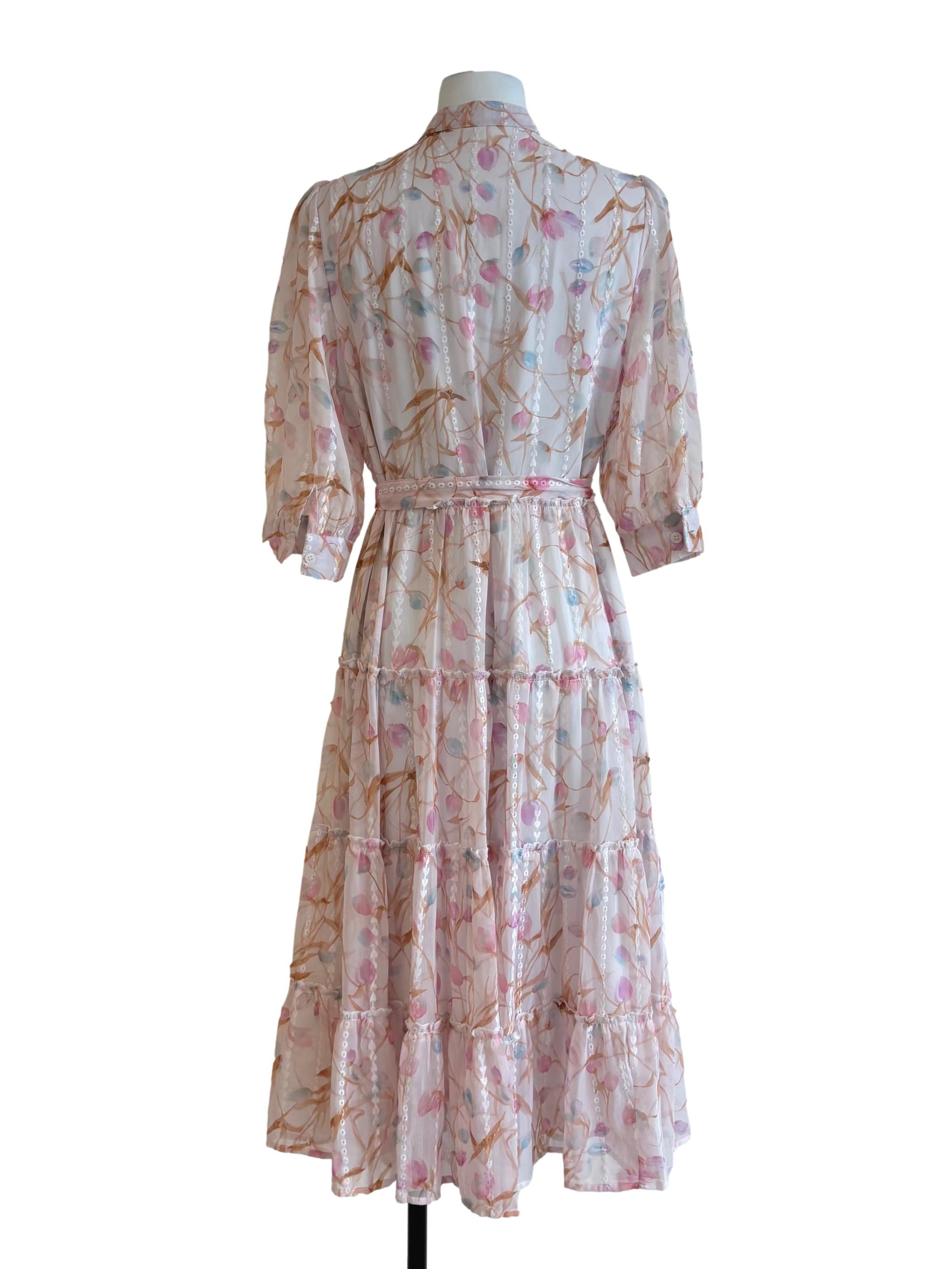 Lemonade Pink Floral Tier Dress