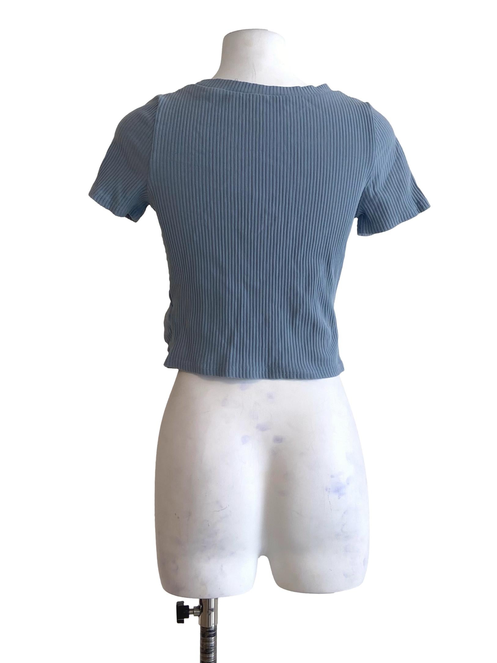 Stone Blue Pencil Stripe Top