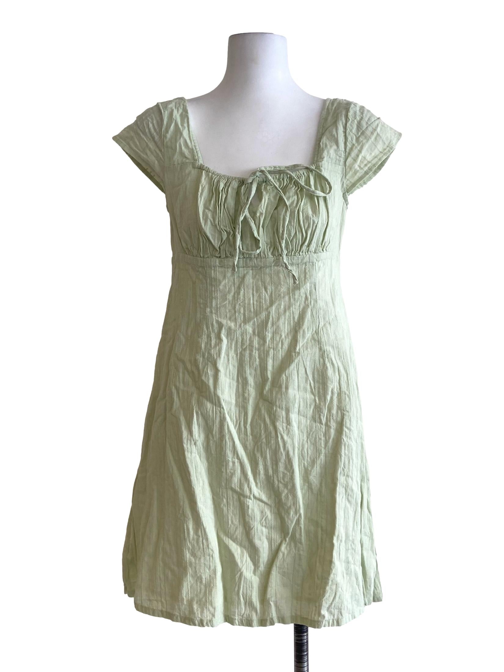 Lime Green Square Neck Shift Dress