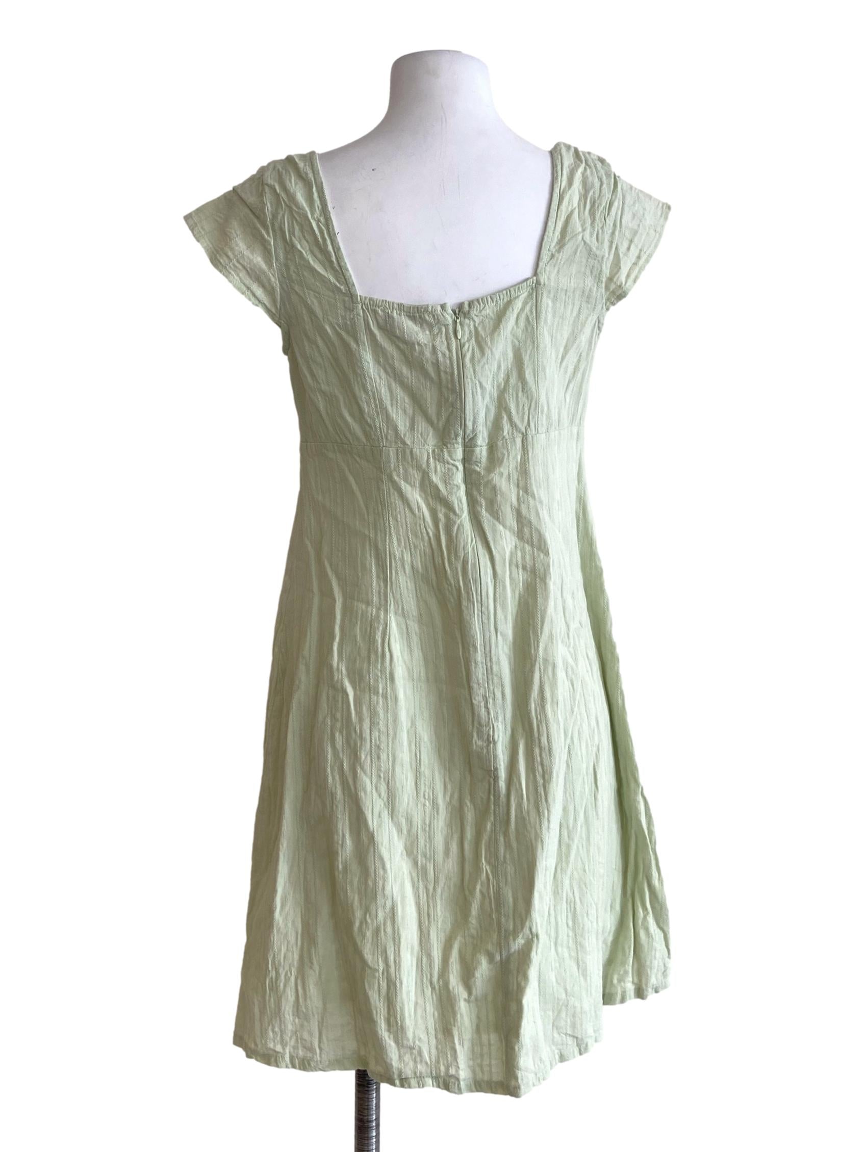 Lime Green Square Neck Shift Dress