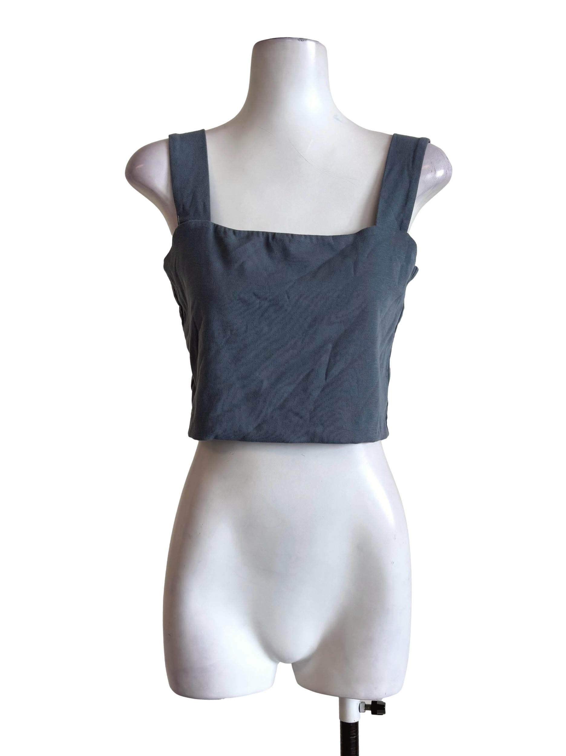 Aegean Blue Fitted Crop Top