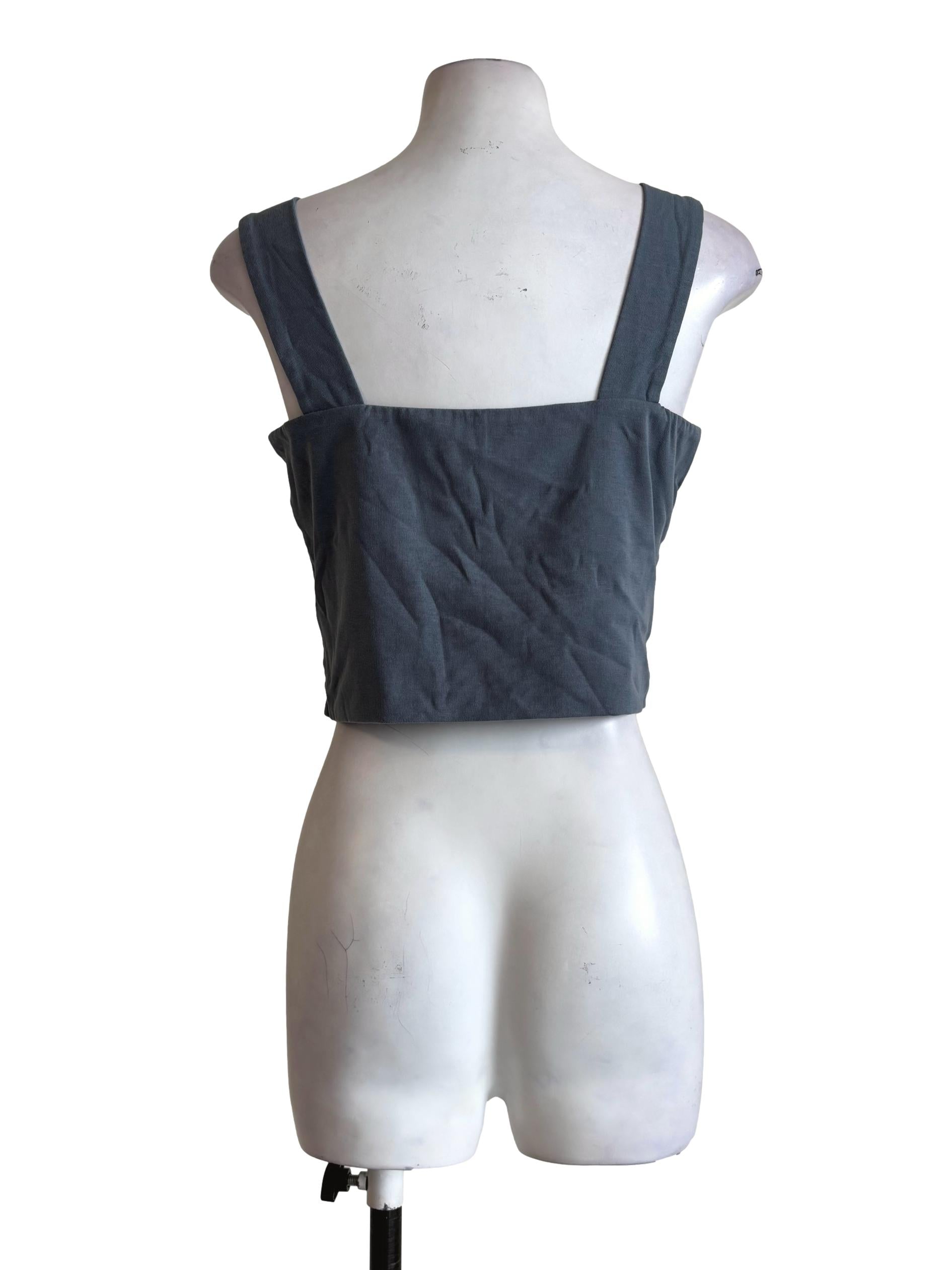 Aegean Blue Fitted Crop Top