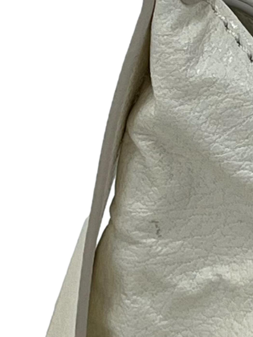 Ivory Textured Shoulder Bag With Adjustable Strap