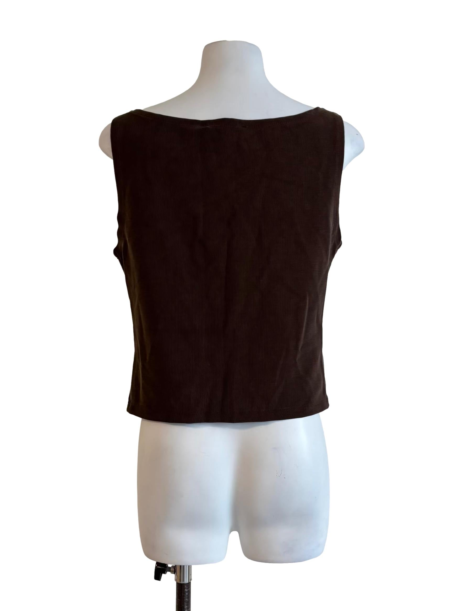 Taupe Brown Boat Neck Top