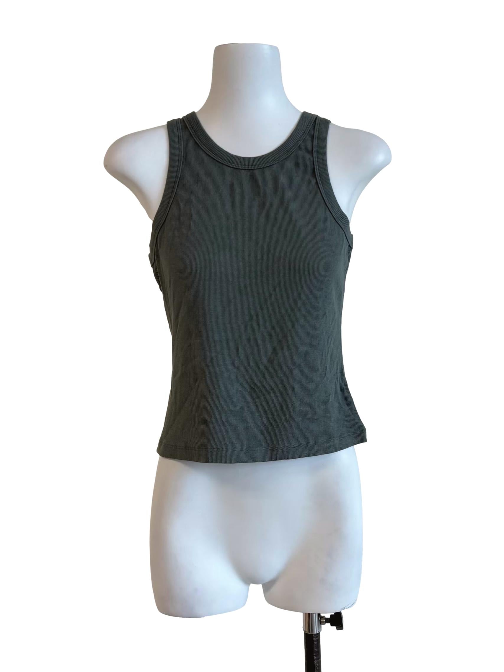 Pine Green Ribbed Tank Top