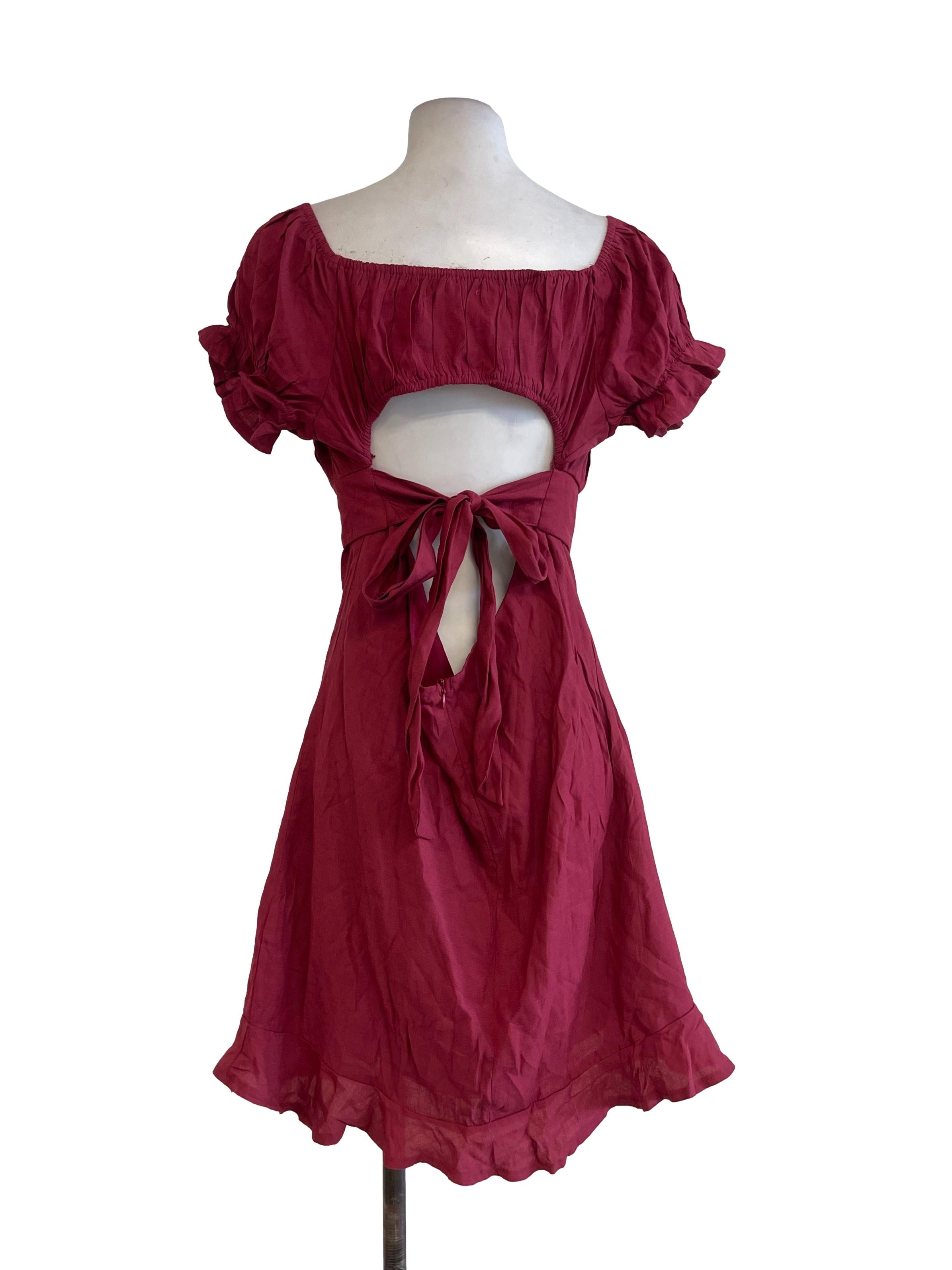 Red Open Back Dress