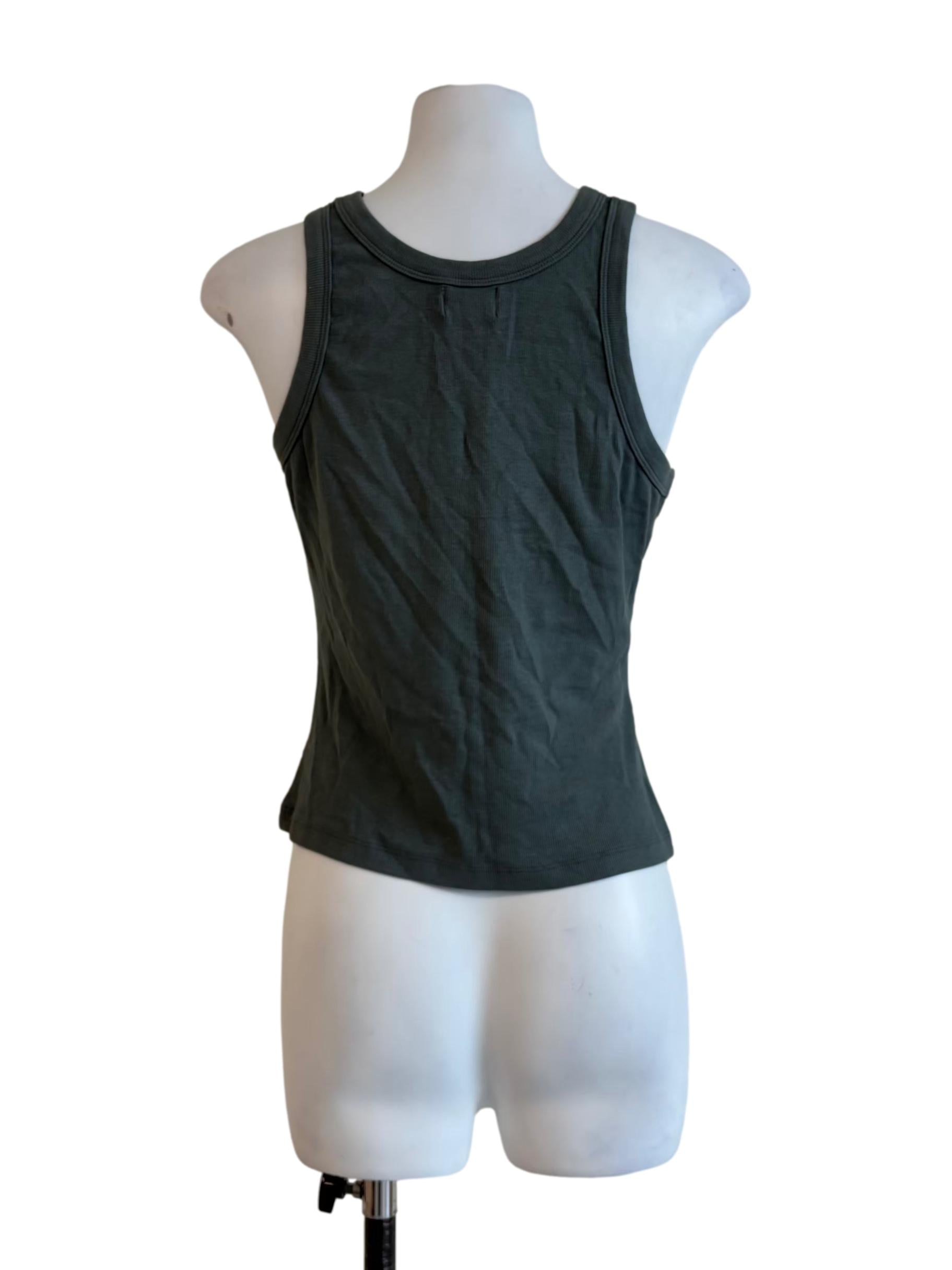Pine Green Ribbed Tank Top