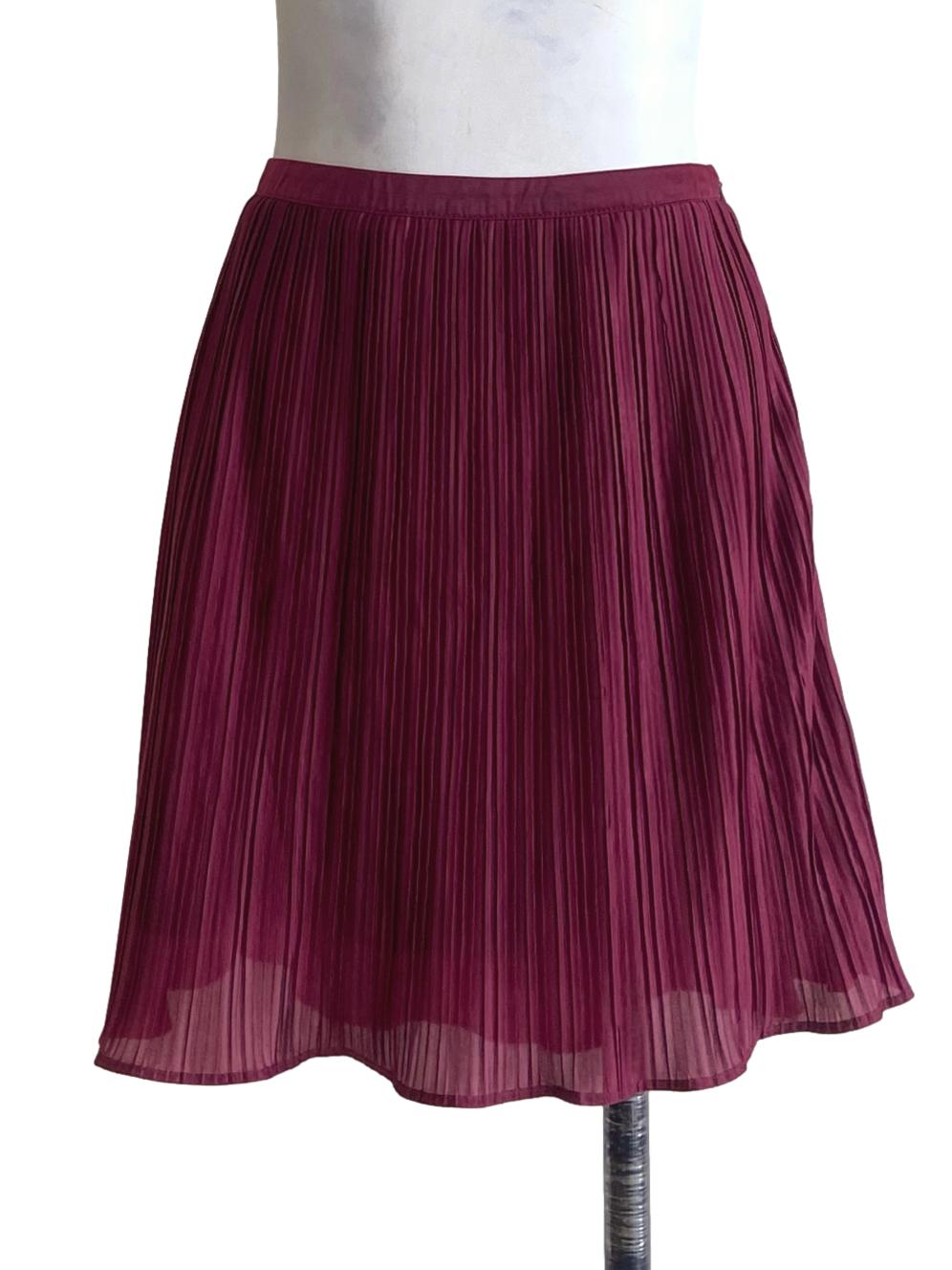 Currant Red Pleated Mini Circle Skirt TWL