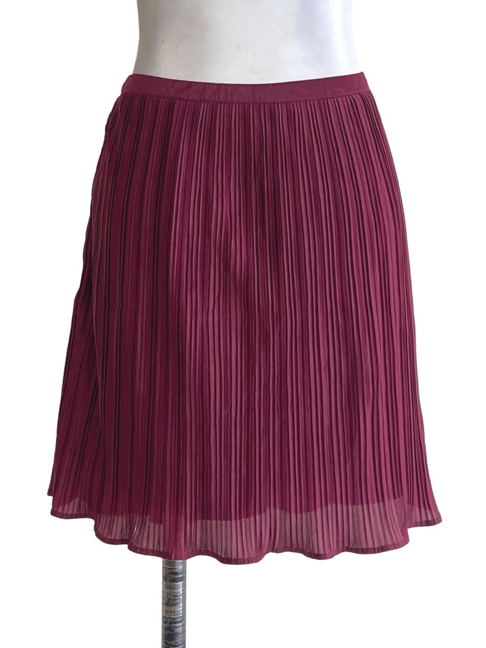 Currant Red Pleated Mini Circle Skirt TWL