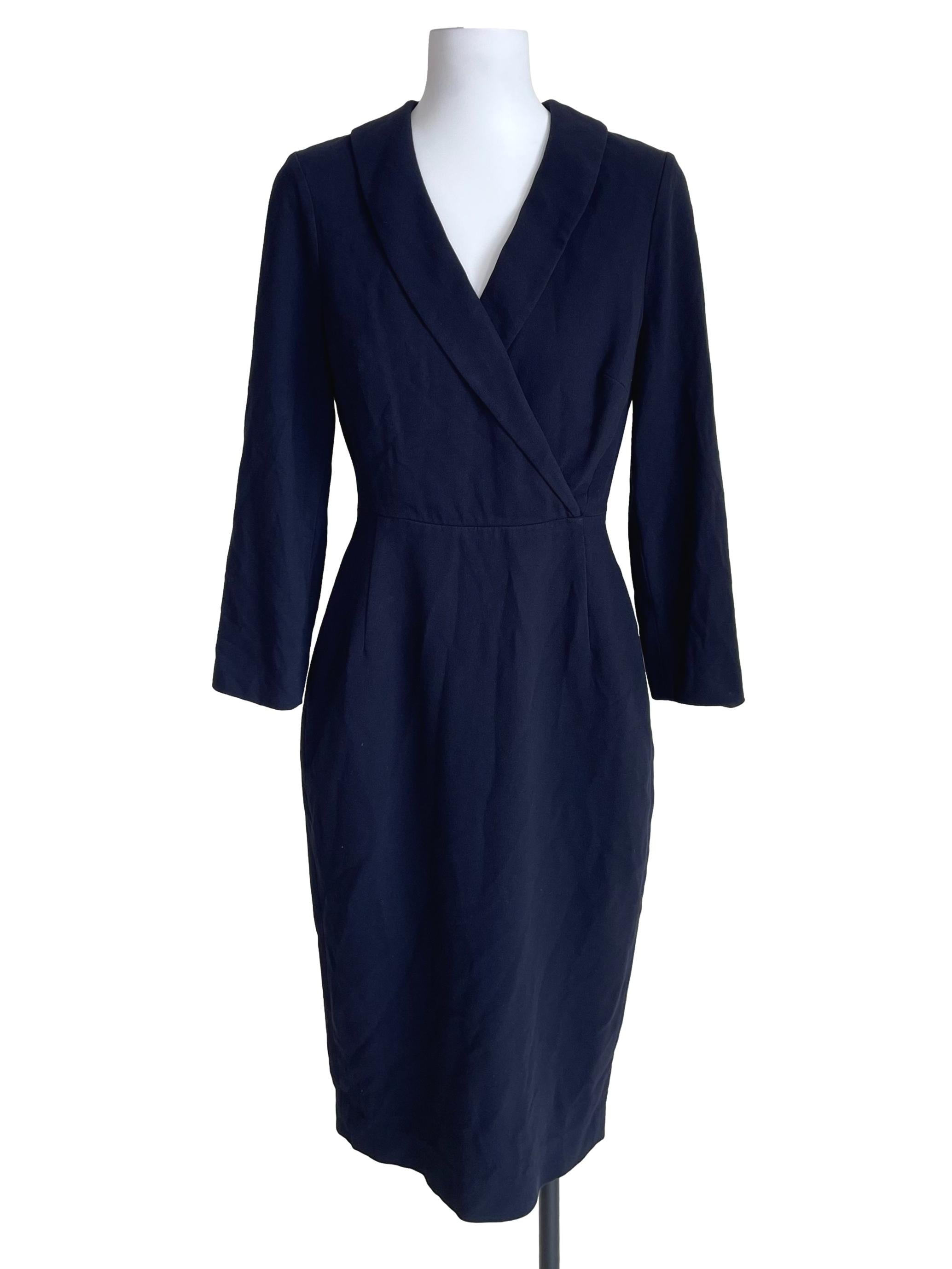 Navy Collar Empire Dress