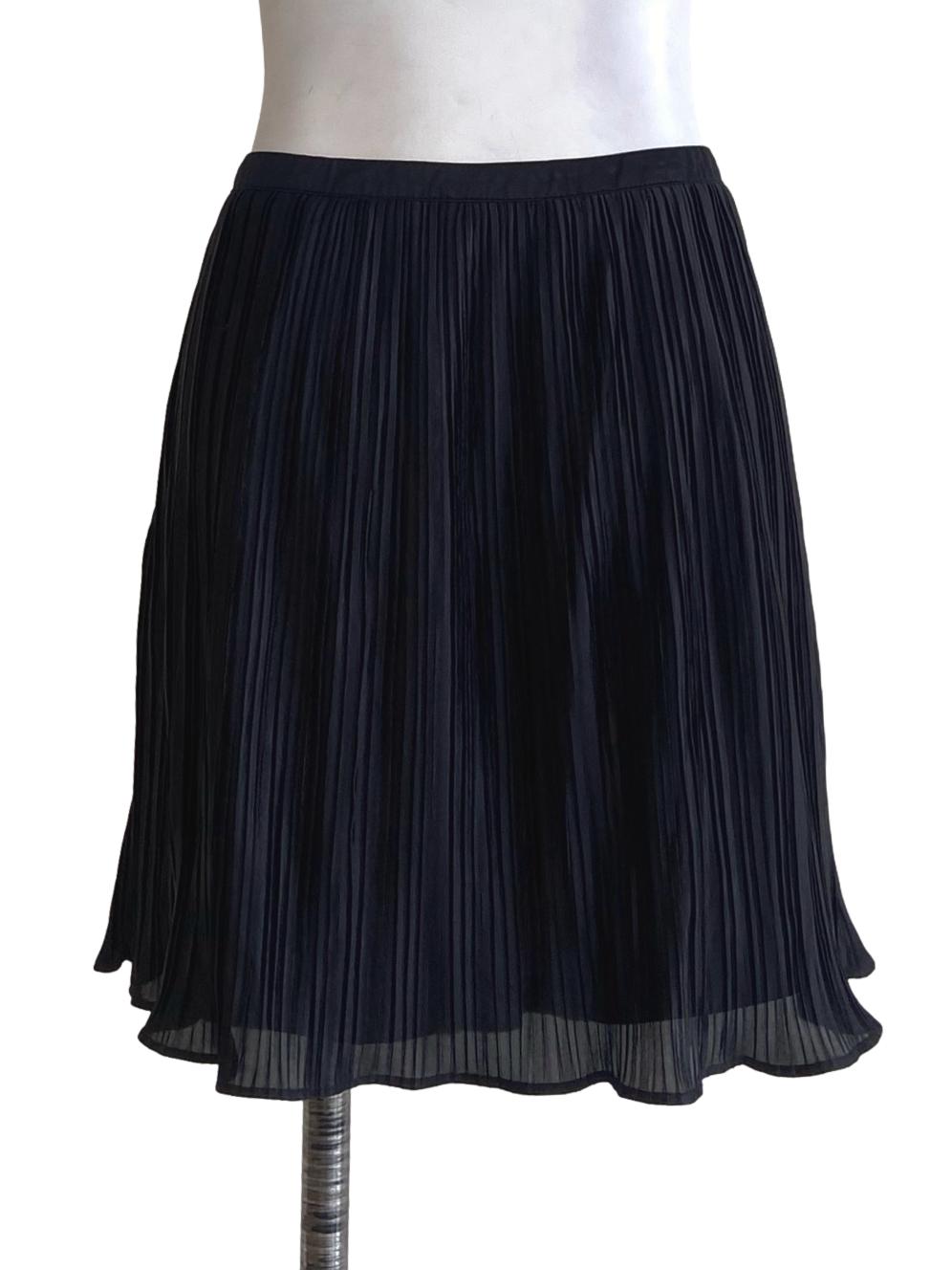 Black Pleated Mini Circle Skirt TWL