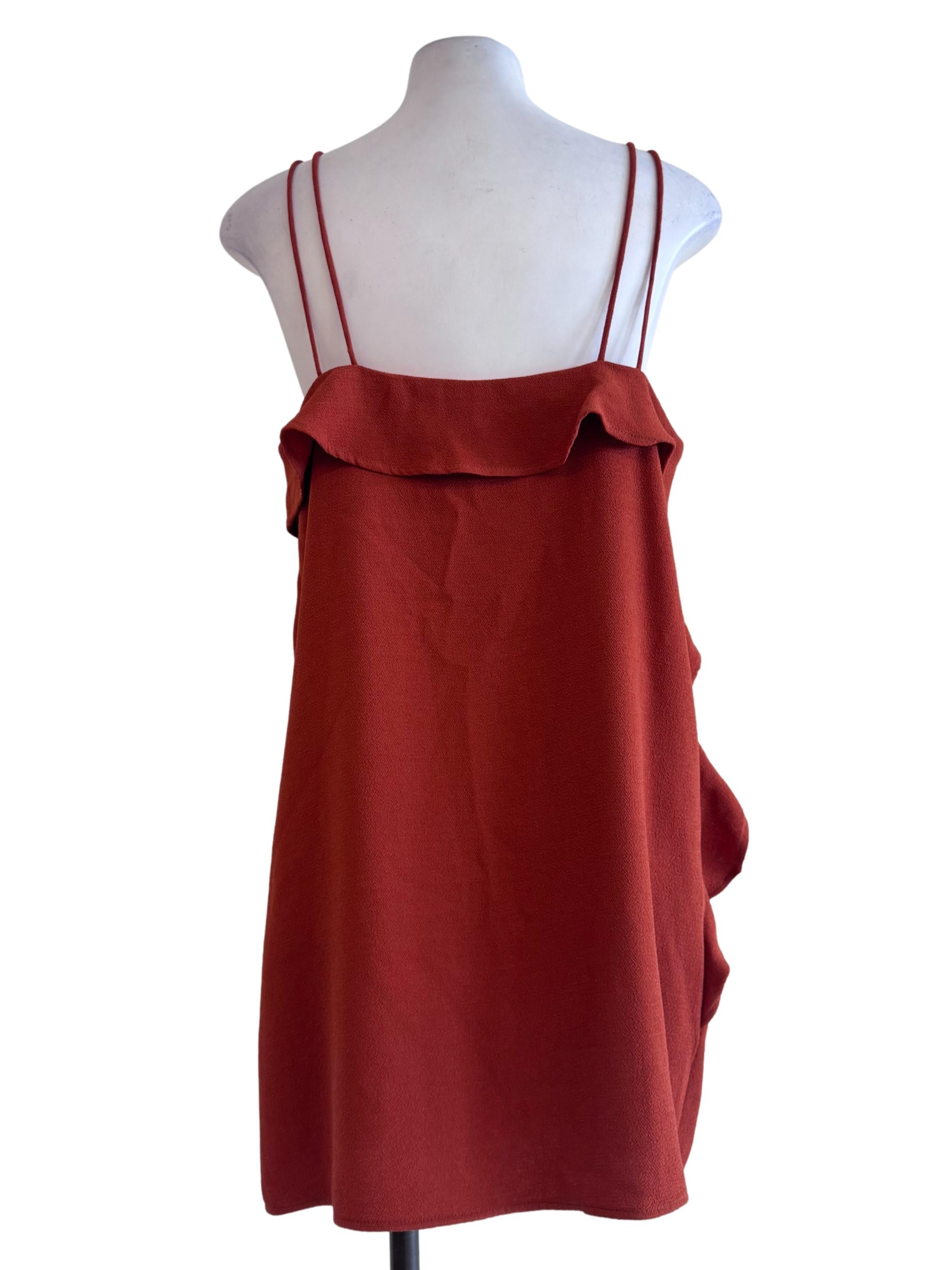 Orange Scoop Neck Sleeveless Mini Dress