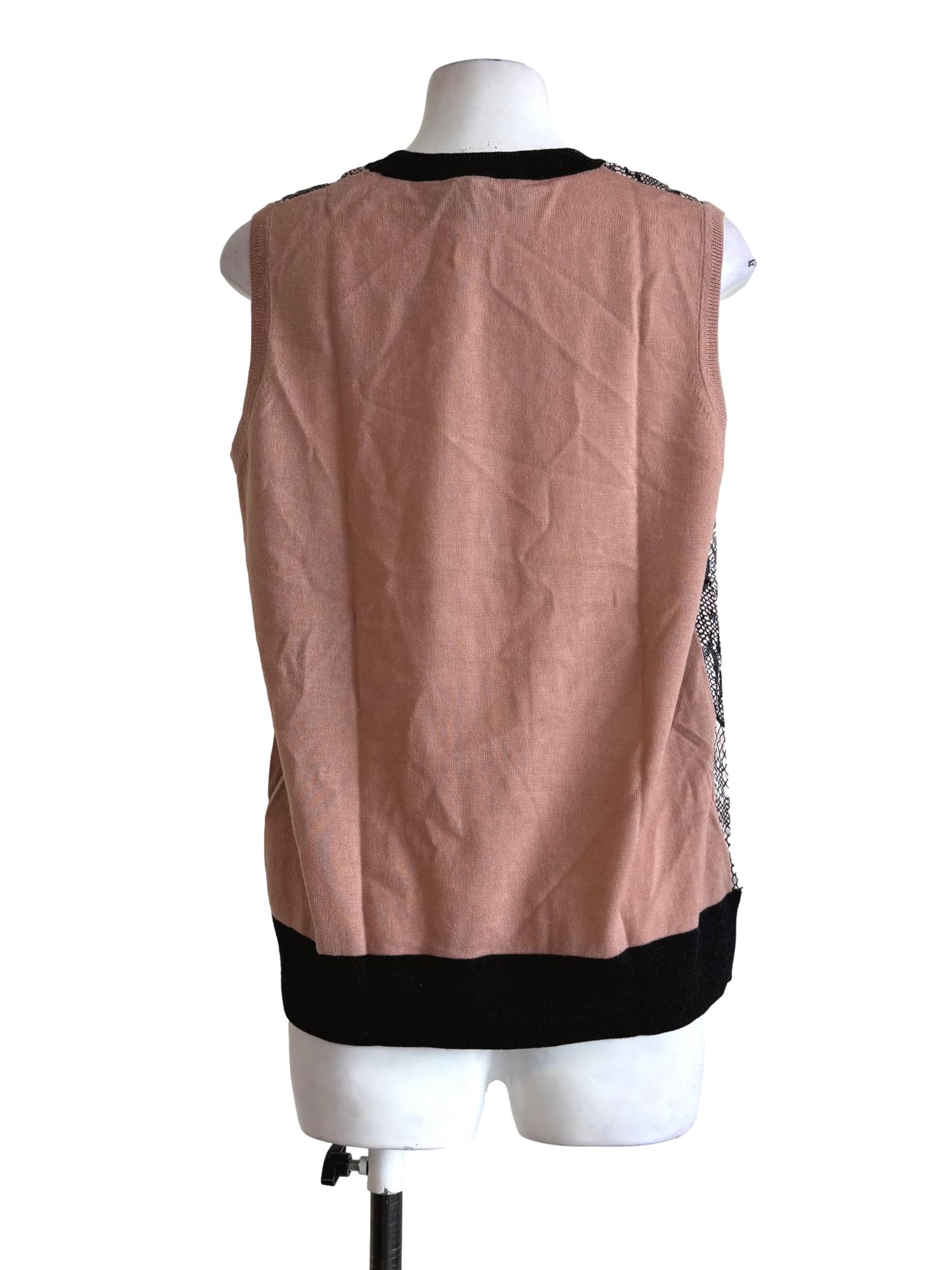 Cashmere Black Print Sleeveless Top