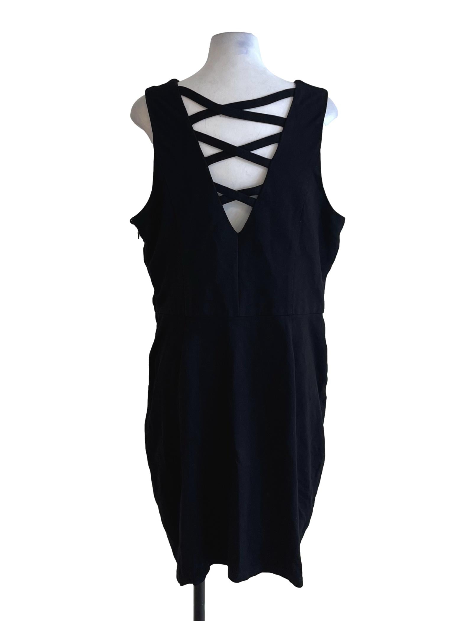 Black Jewel Neckline A-Line Dress