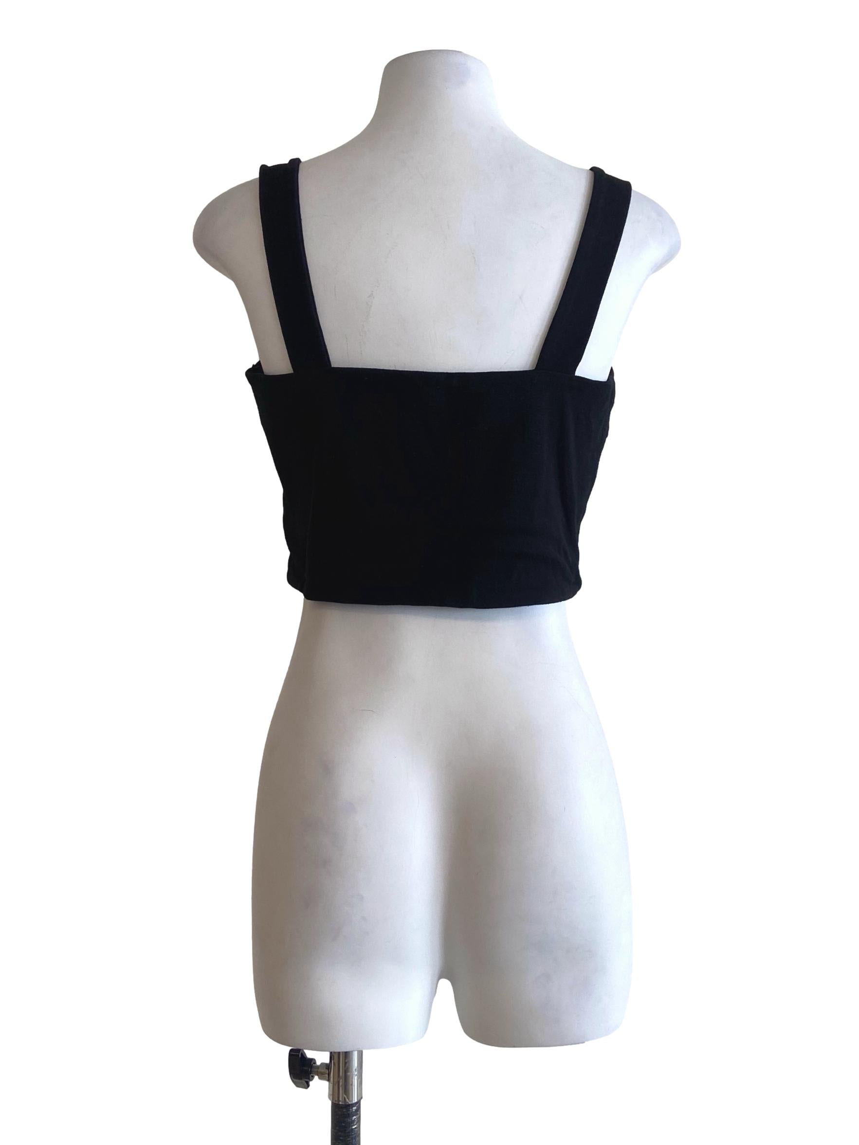 Black Sleeveless Crop Top