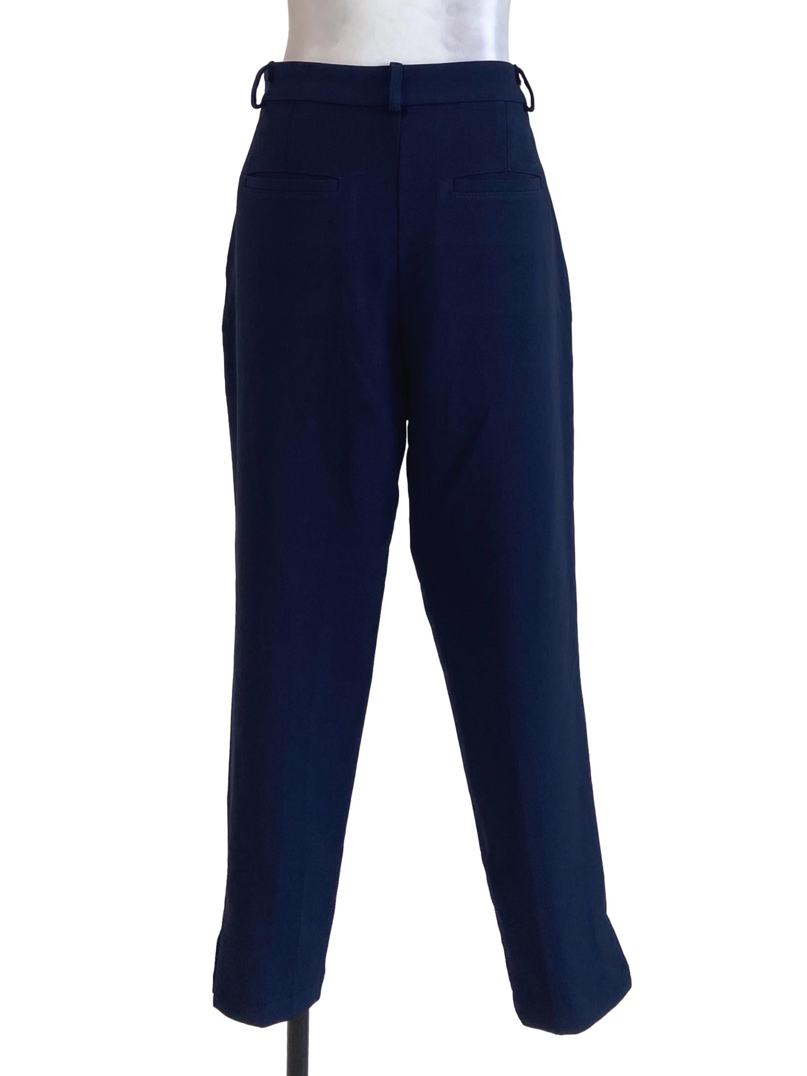 Fashmob Navy Blue Pegged Long Pants | REFASH