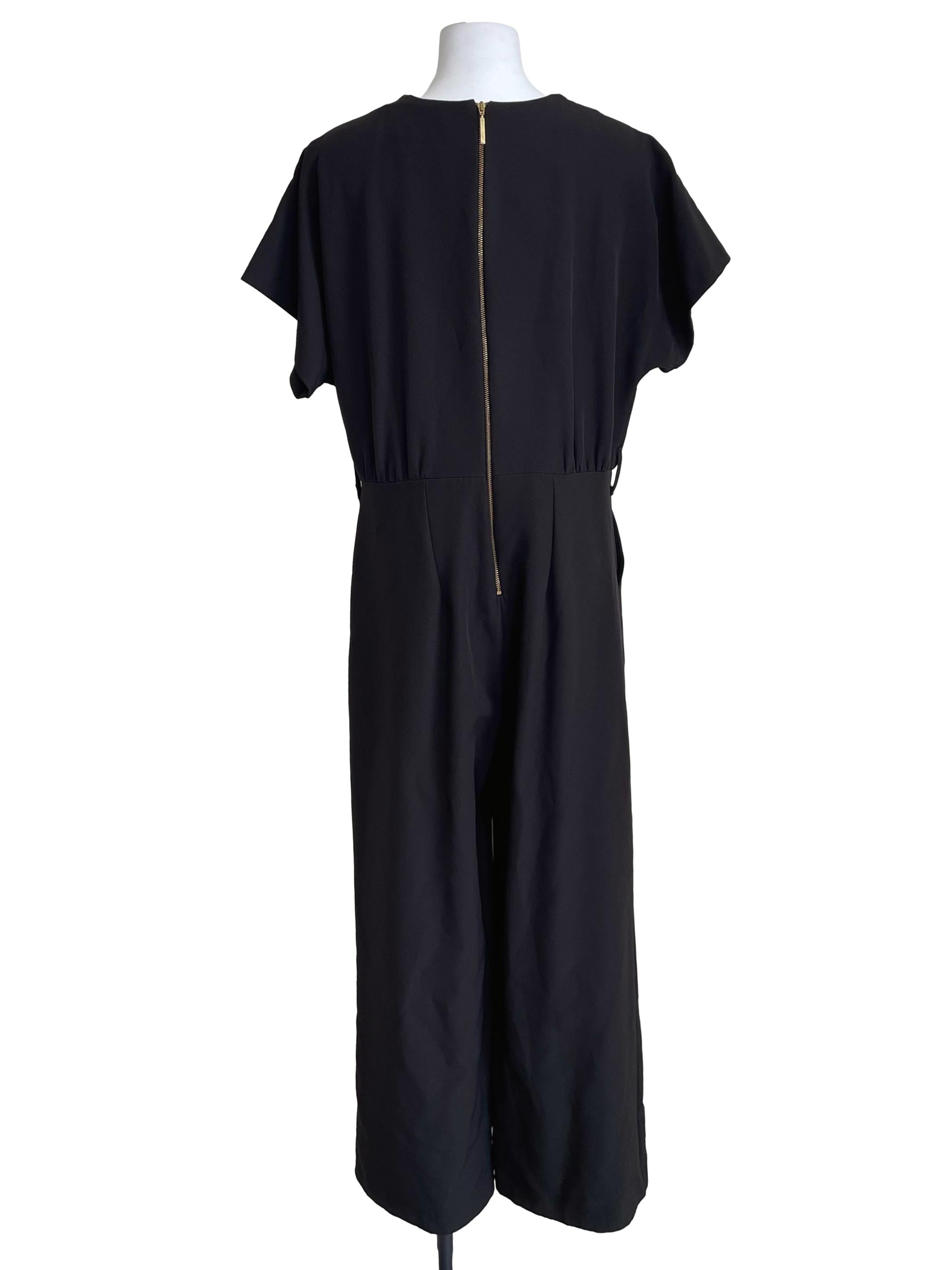 Black Drop Shoulder Wendy Wrap Jumpsuit