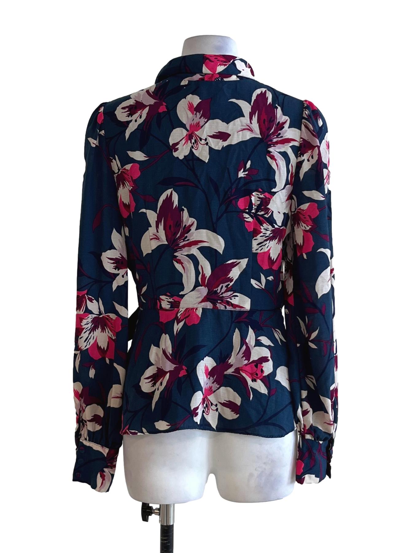 Blue Floral Blouse