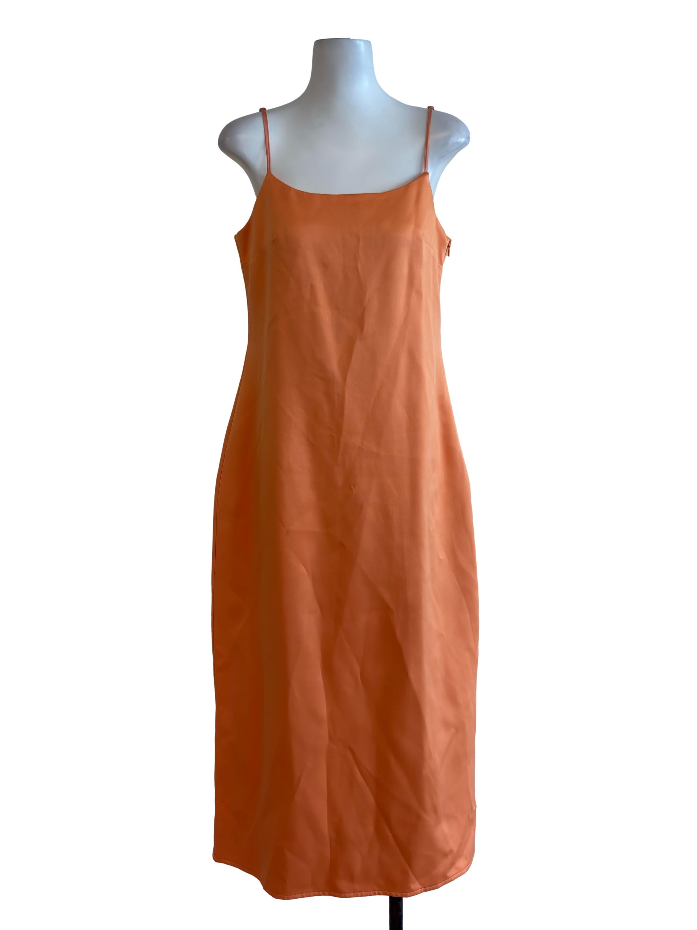 Bright Orange Spaghetti Dress