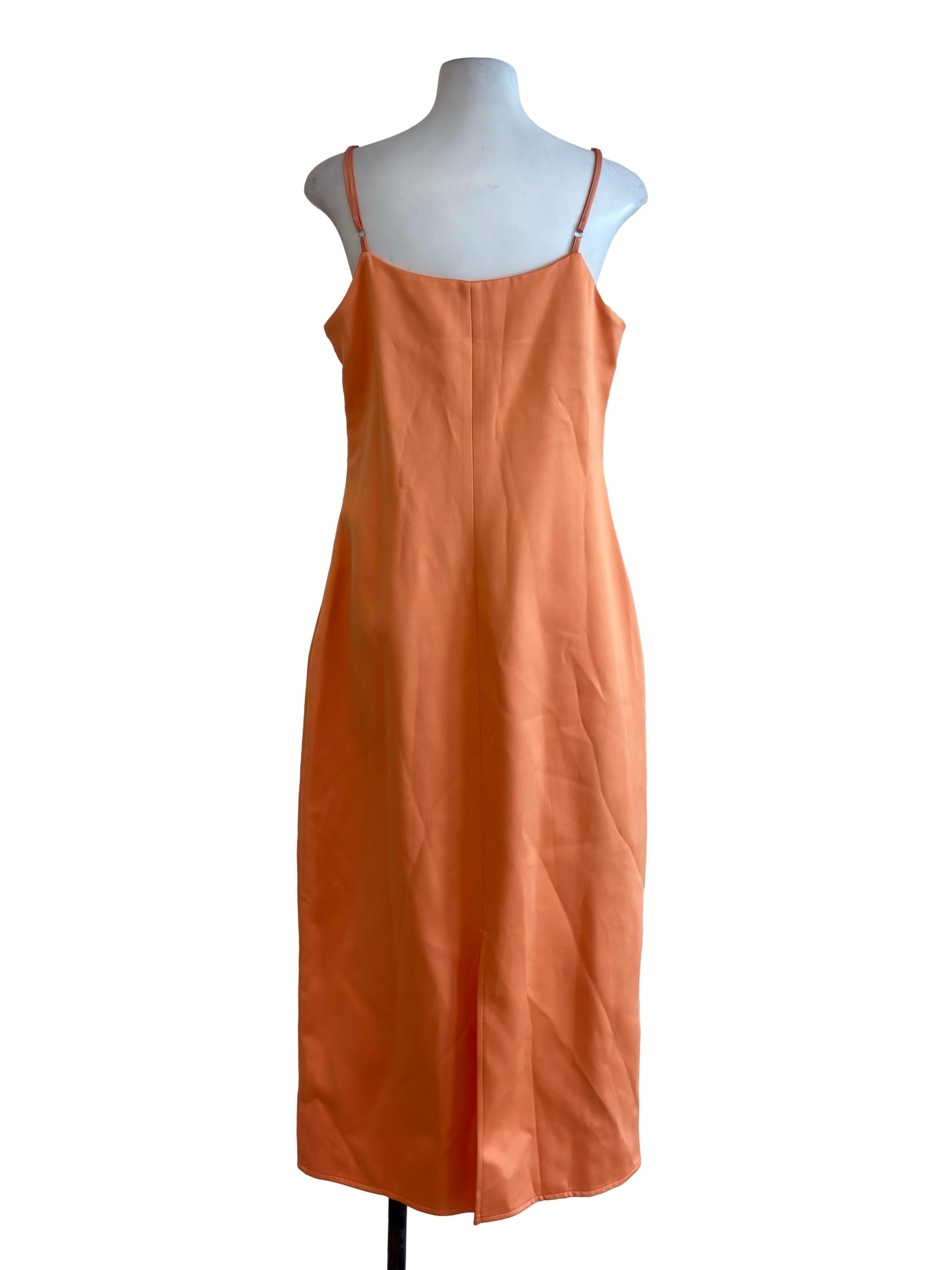 Bright Orange Spaghetti Dress