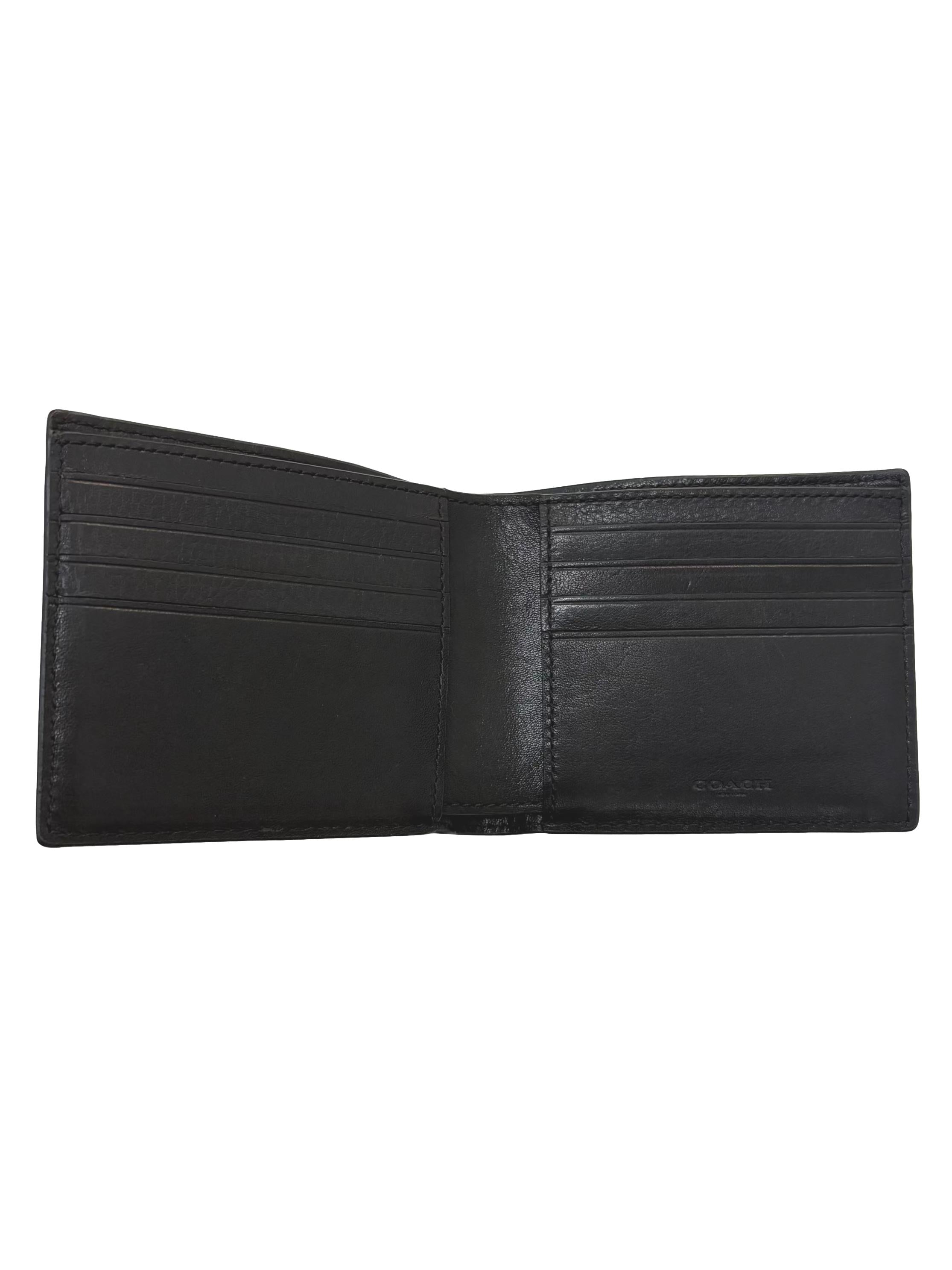 Black Calf Leather Double Billfold Wallet
