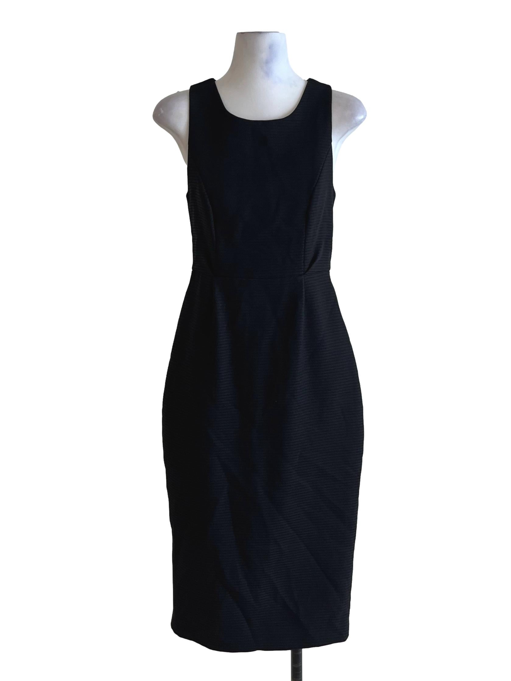 Black Jewel Neckline A-Line Dress