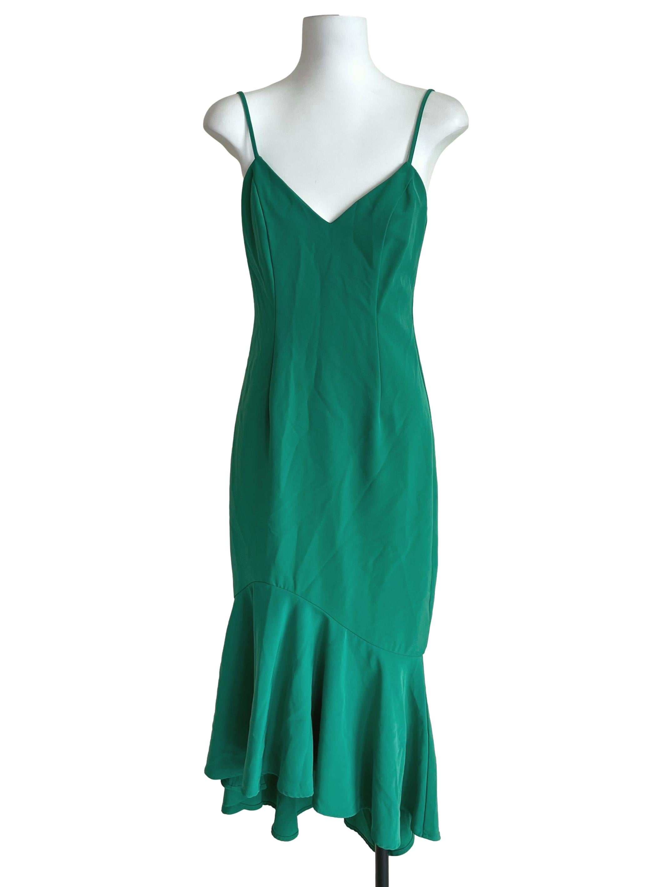 Cool Green Flounced Cami Dress