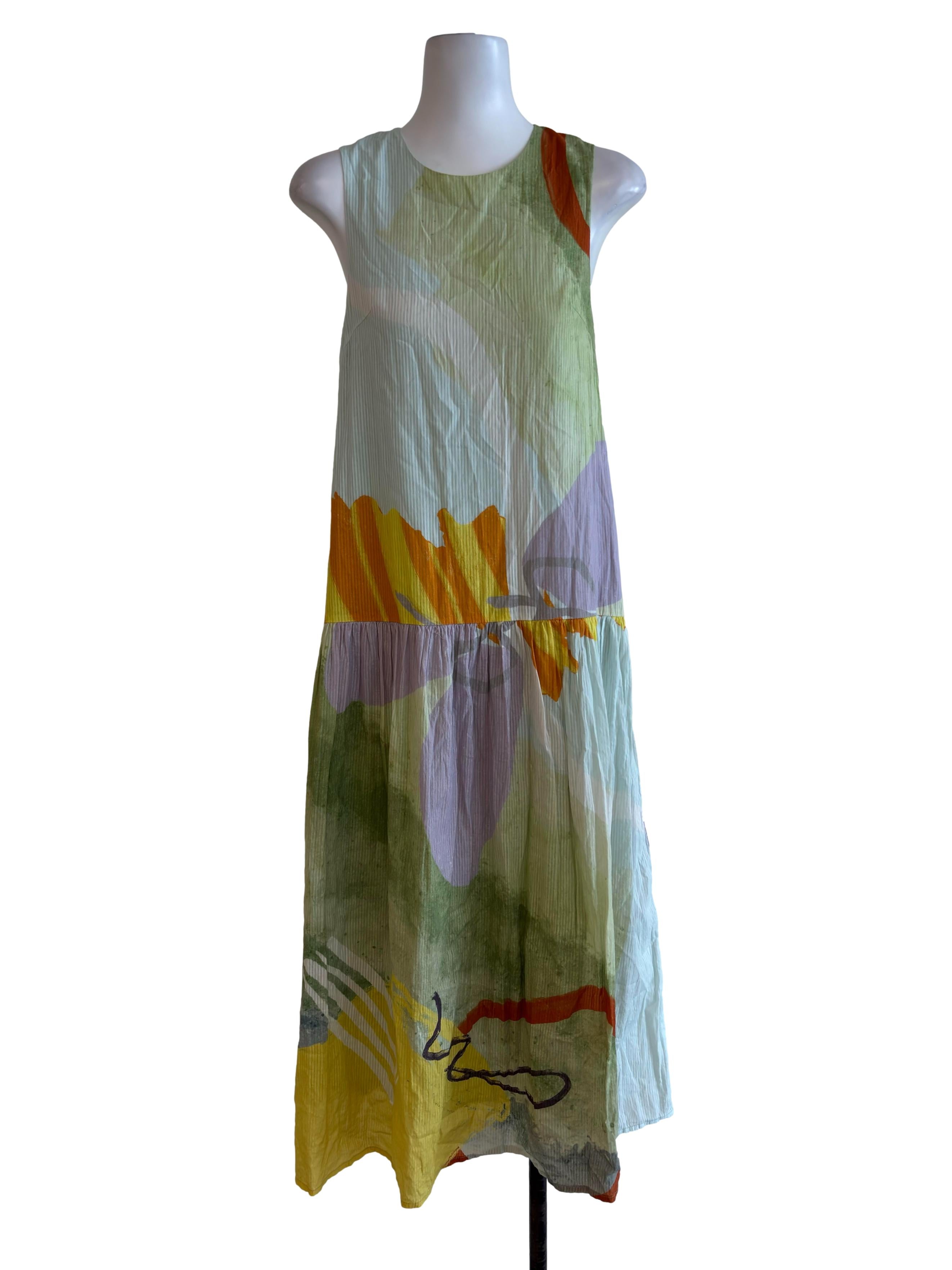 Green Print Round Neck Maxi Dress OSN