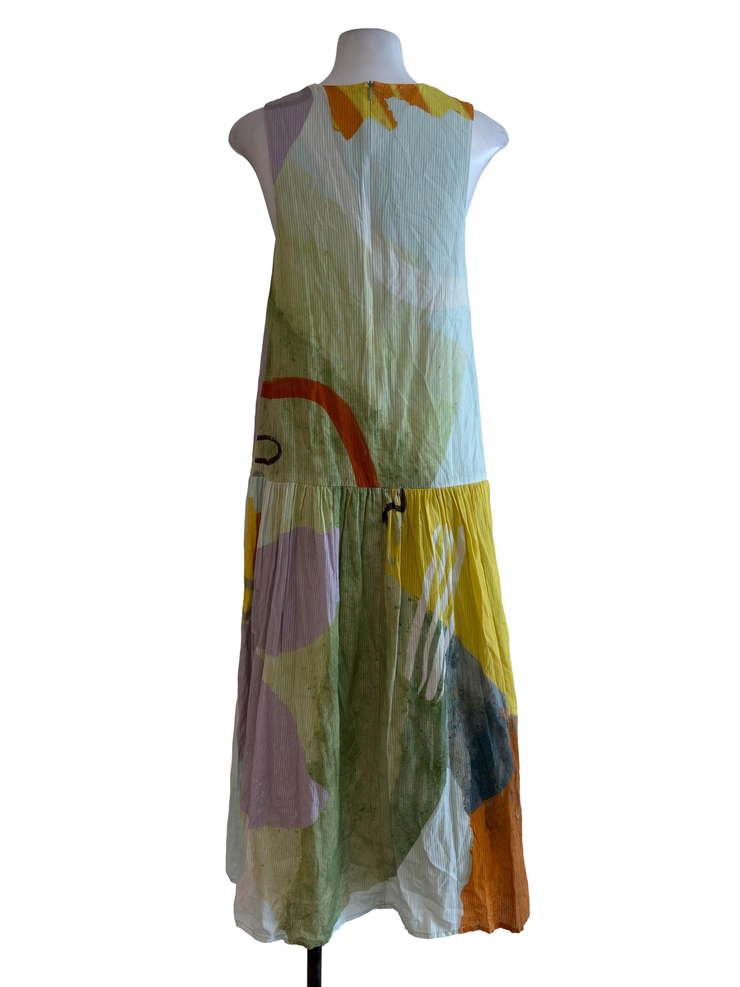 Green Print Round Neck Maxi Dress OSN